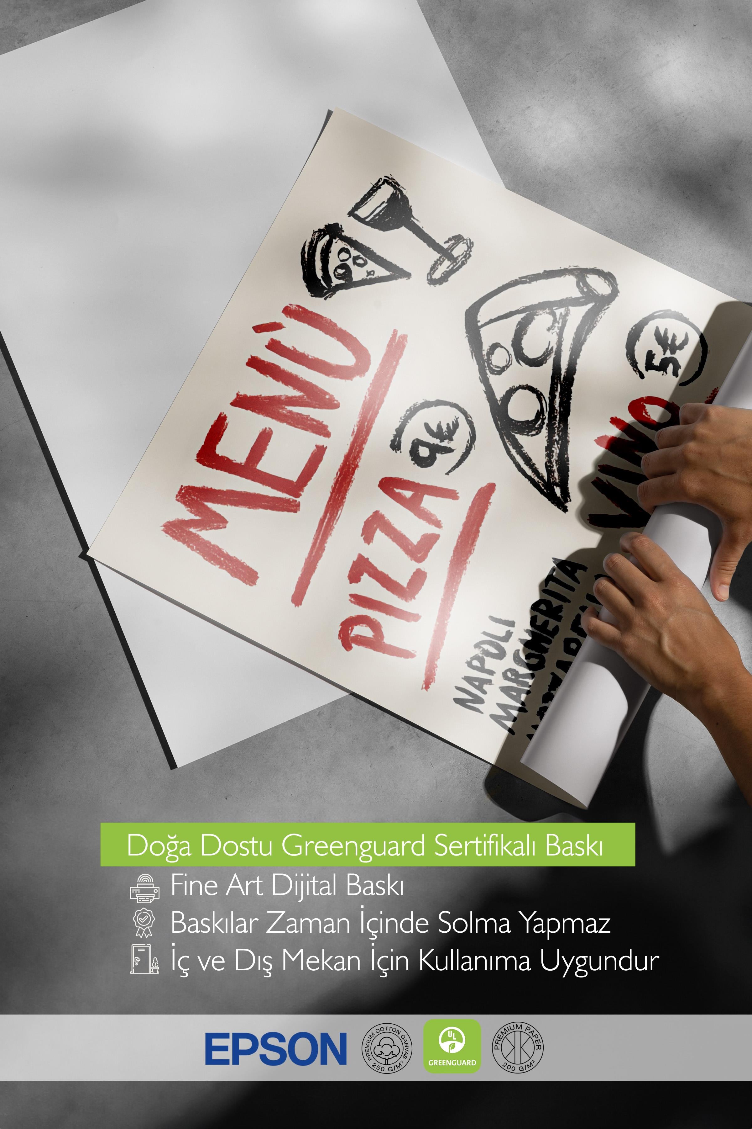 Çerçevesiz Poster, HD Kalite Duvar Posteri,Comfort Serisi, Pizza Vino Menu Poster, NO:108605
