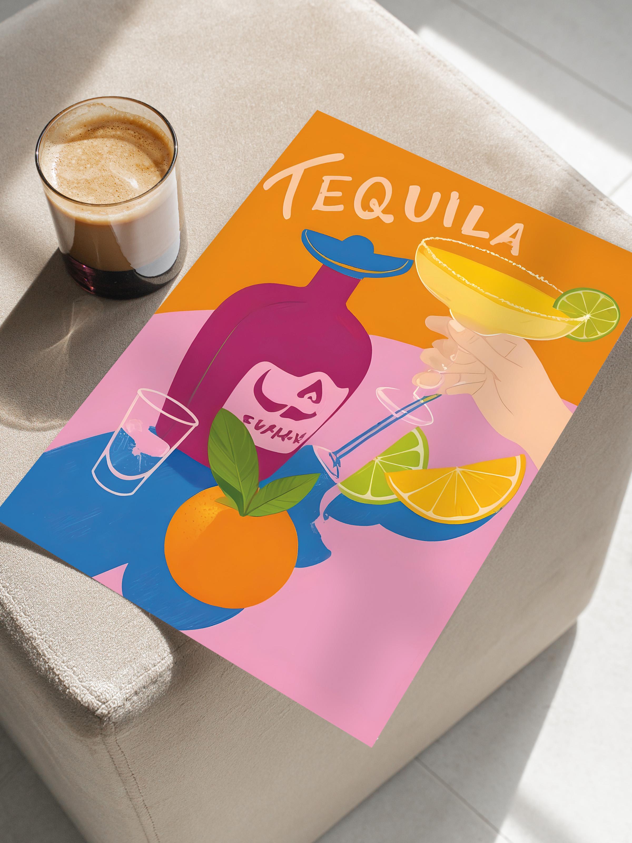 Çerçevesiz Poster, Comfort Serisi, Tequila Made Me Do It Poster, NO:108618