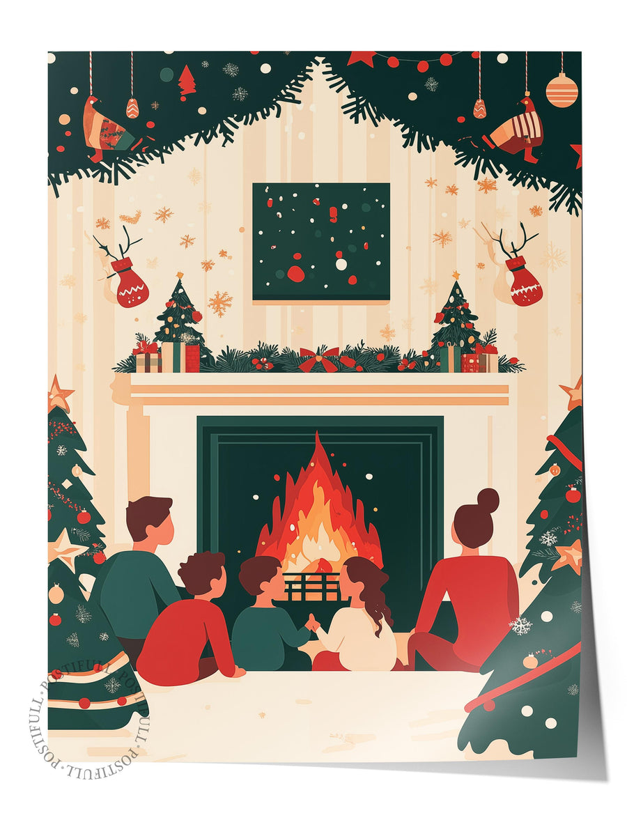 Sıcak Noel Akşamı Yılbaşı Çerçevesiz Poster
