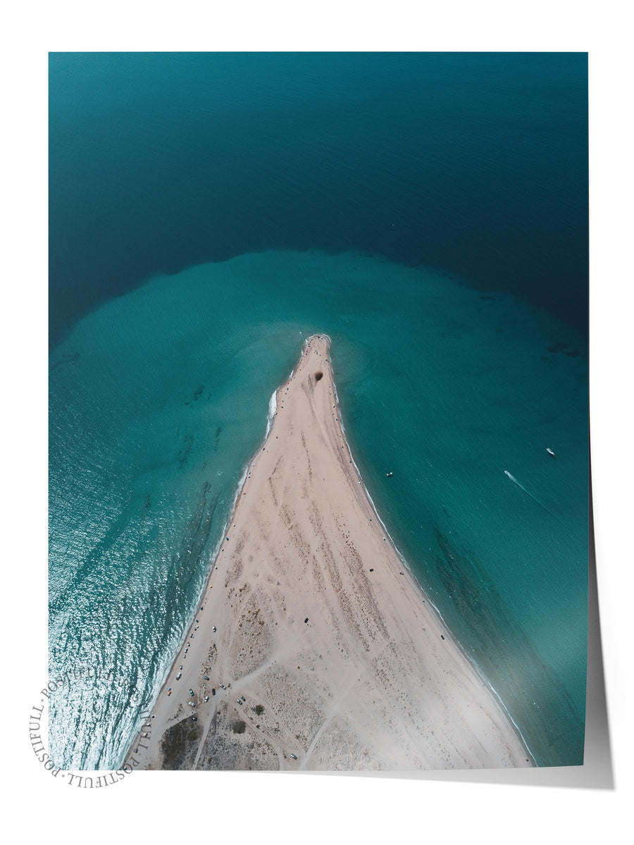 Kumsal ve Deniz Üzerinden Hava Görünümü Fotoğraf Çerçevesiz Poster