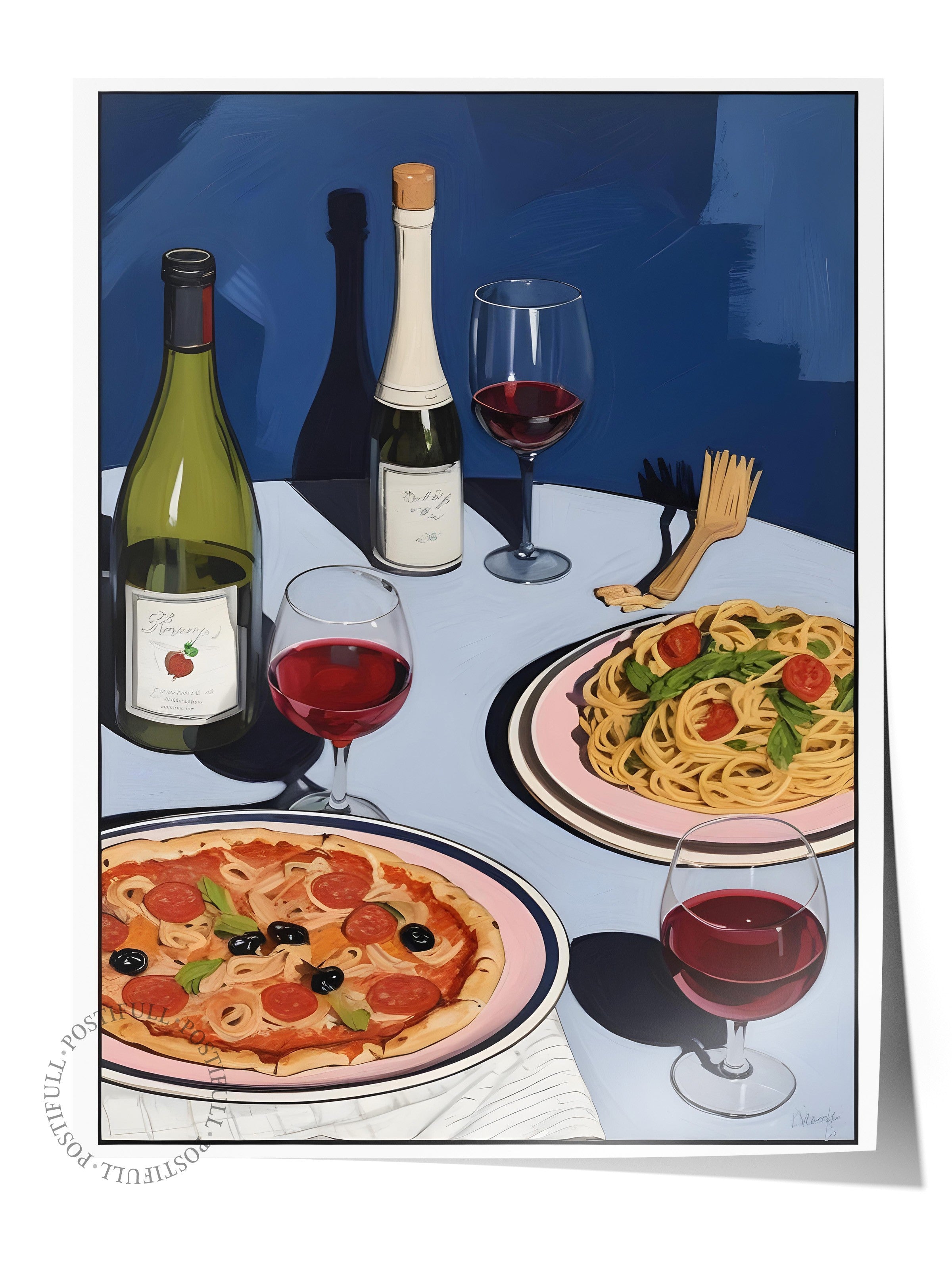 Çerçevesiz Poster, Dinner Table, Comfort Serisi Mutfak Duvar Posteri, NO:109062