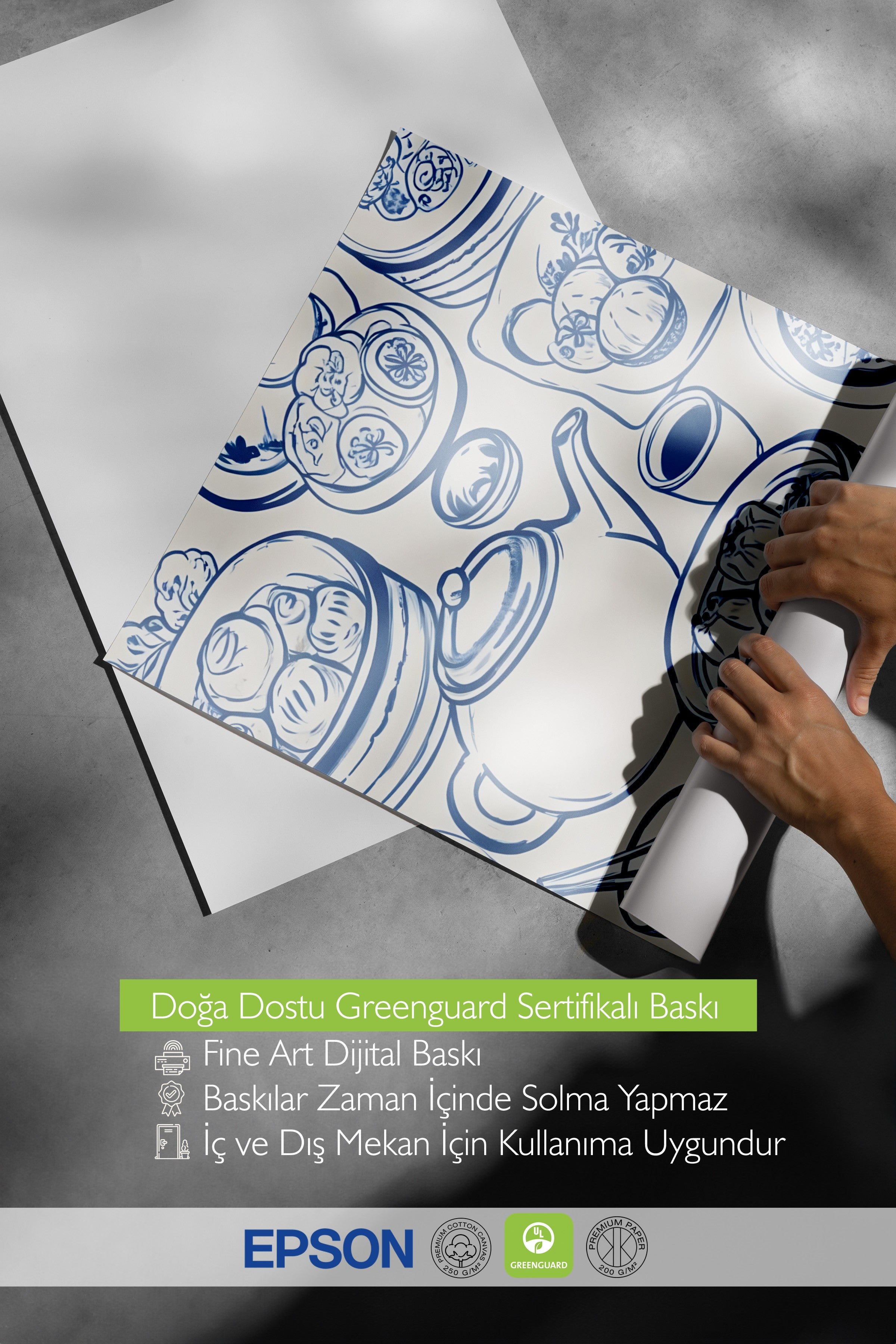 Çerçevesiz Poster, Dumpling Table, Comfort Serisi Mutfak Duvar Posteri, NO:109119