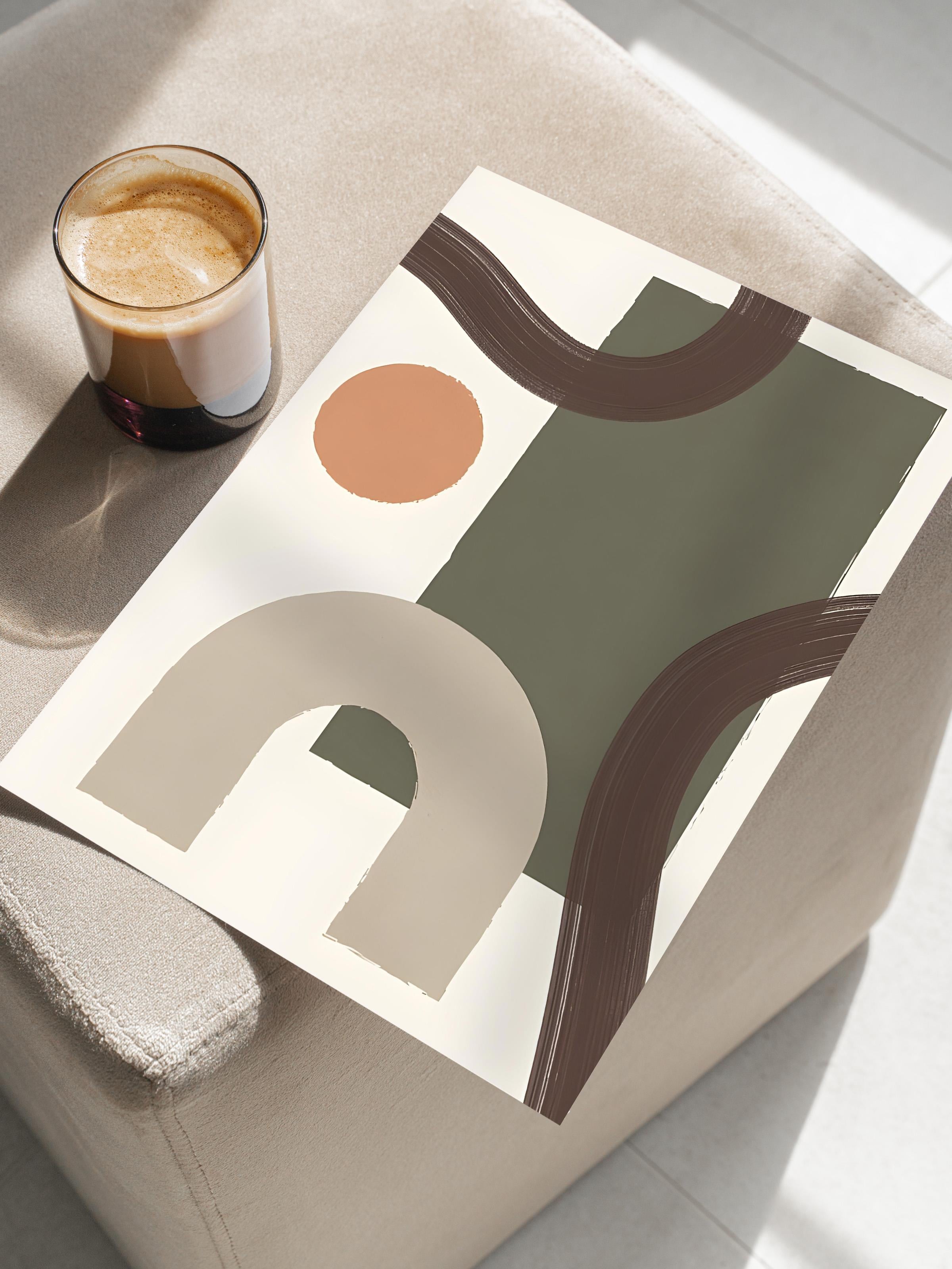 Çerçevesiz Poster,  Duvar Posteri, Earthy Geometrics No2 Poster, NO:108588