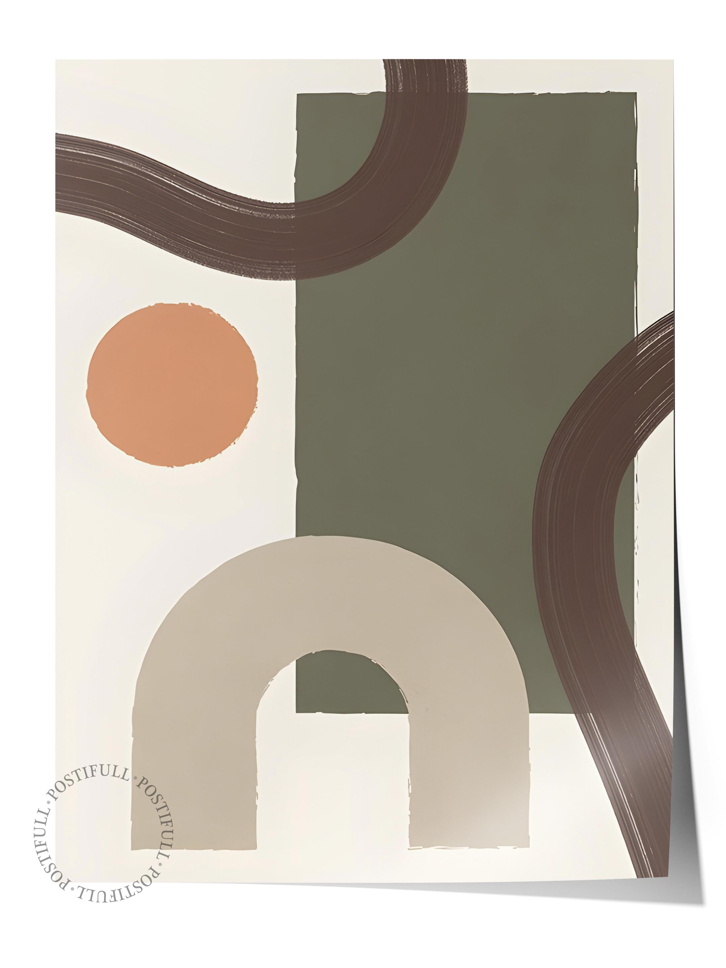 Çerçevesiz Poster,  Duvar Posteri, Earthy Geometrics No2 Poster, NO:108588