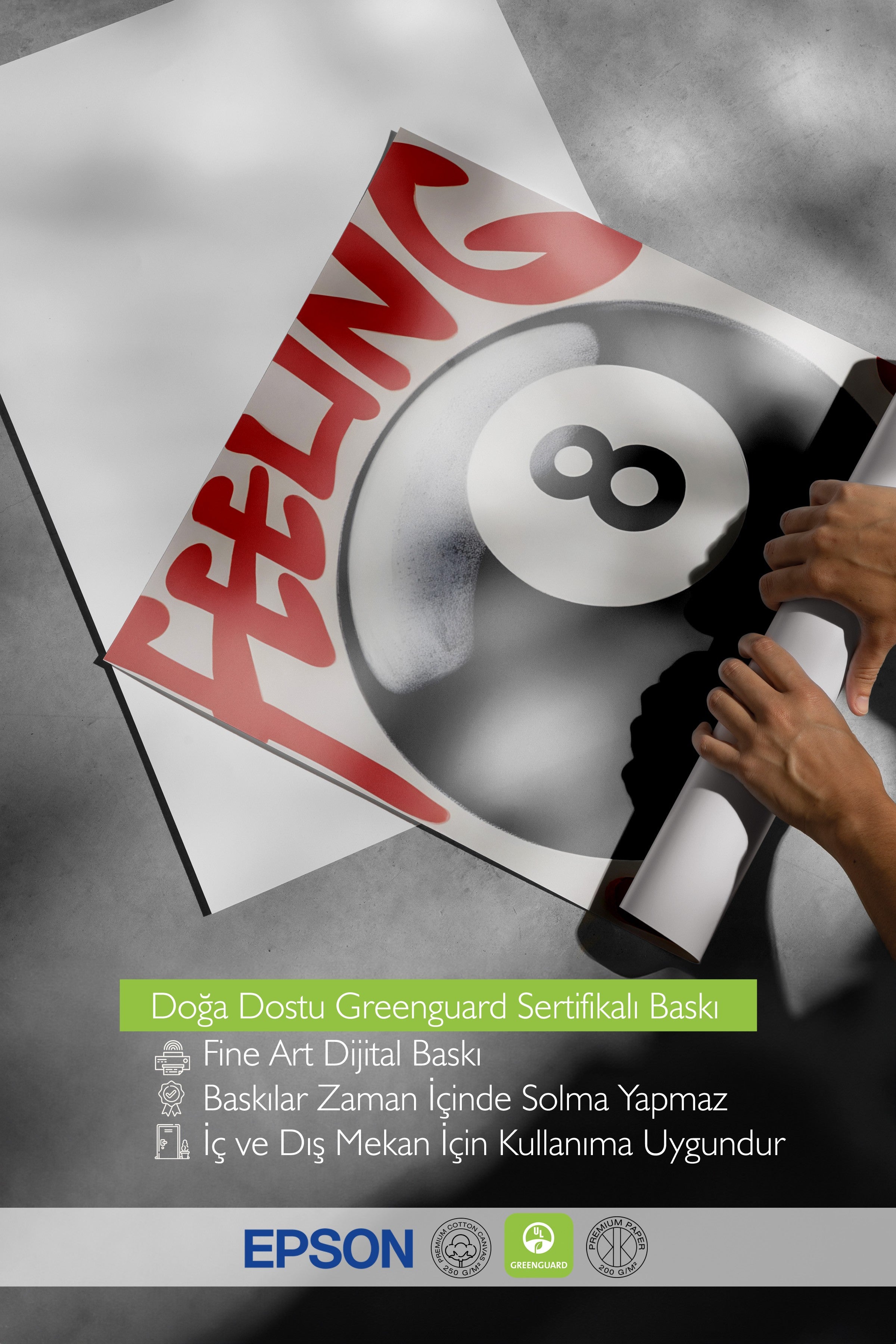 Çerçevesiz Poster, Feeling Luck, Comfort Serisi Duvar Posteri, NO:108925