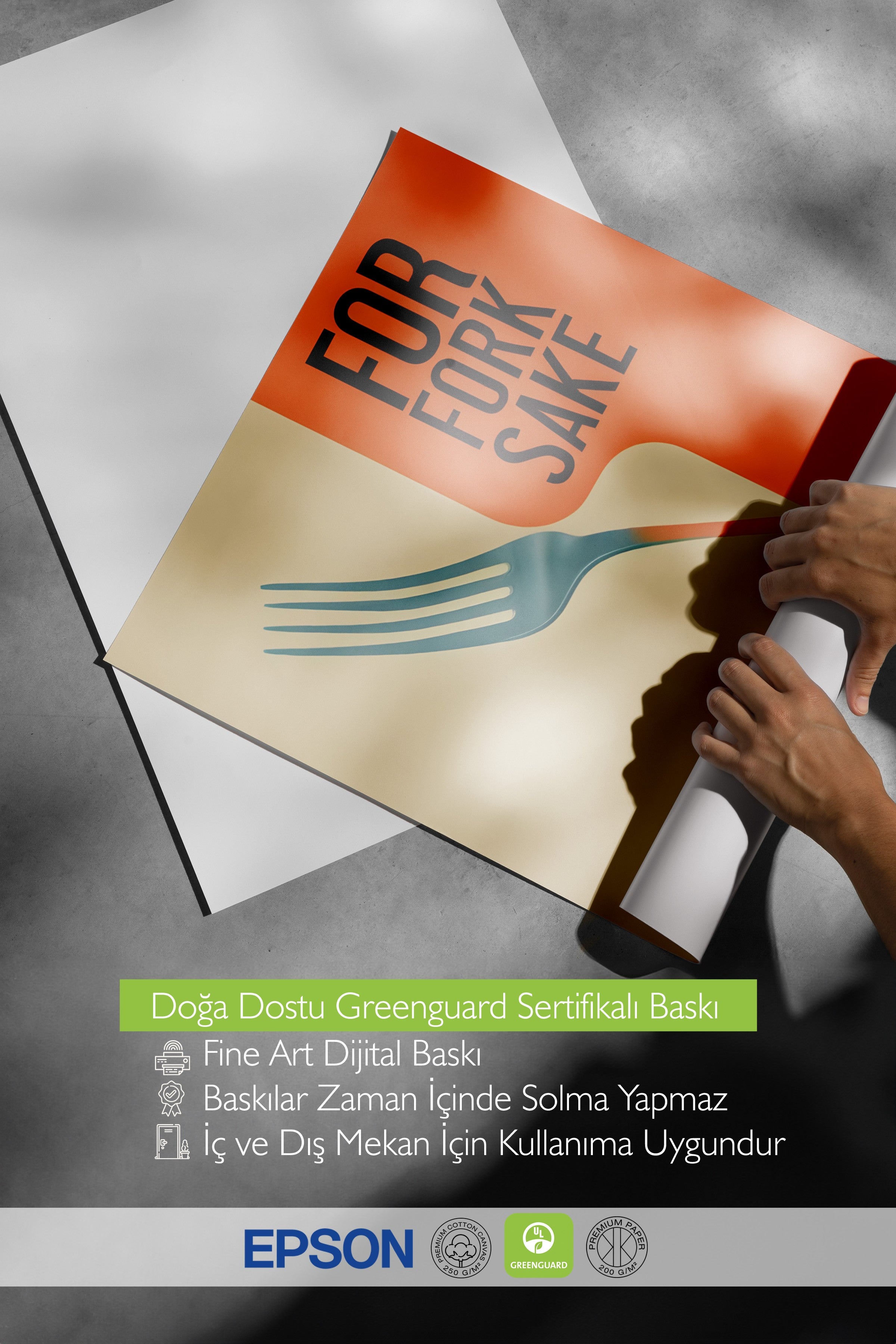 Çerçevesiz Poster, For Fork Sake, Comfort Serisi Mutfak Duvar Posteri, NO:109156