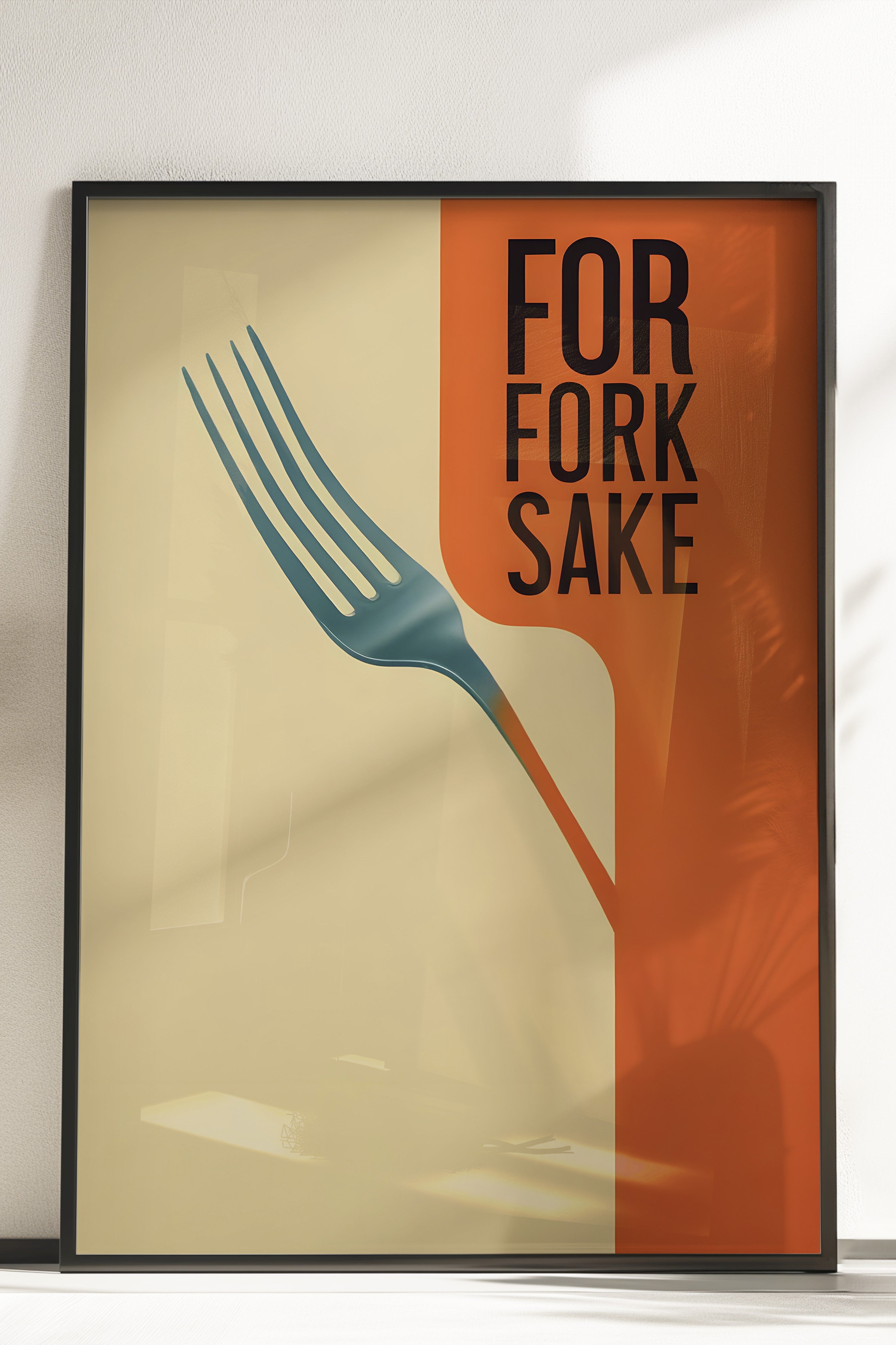 Çerçevesiz Poster, For Fork Sake, Comfort Serisi Mutfak Duvar Posteri, NO:109156