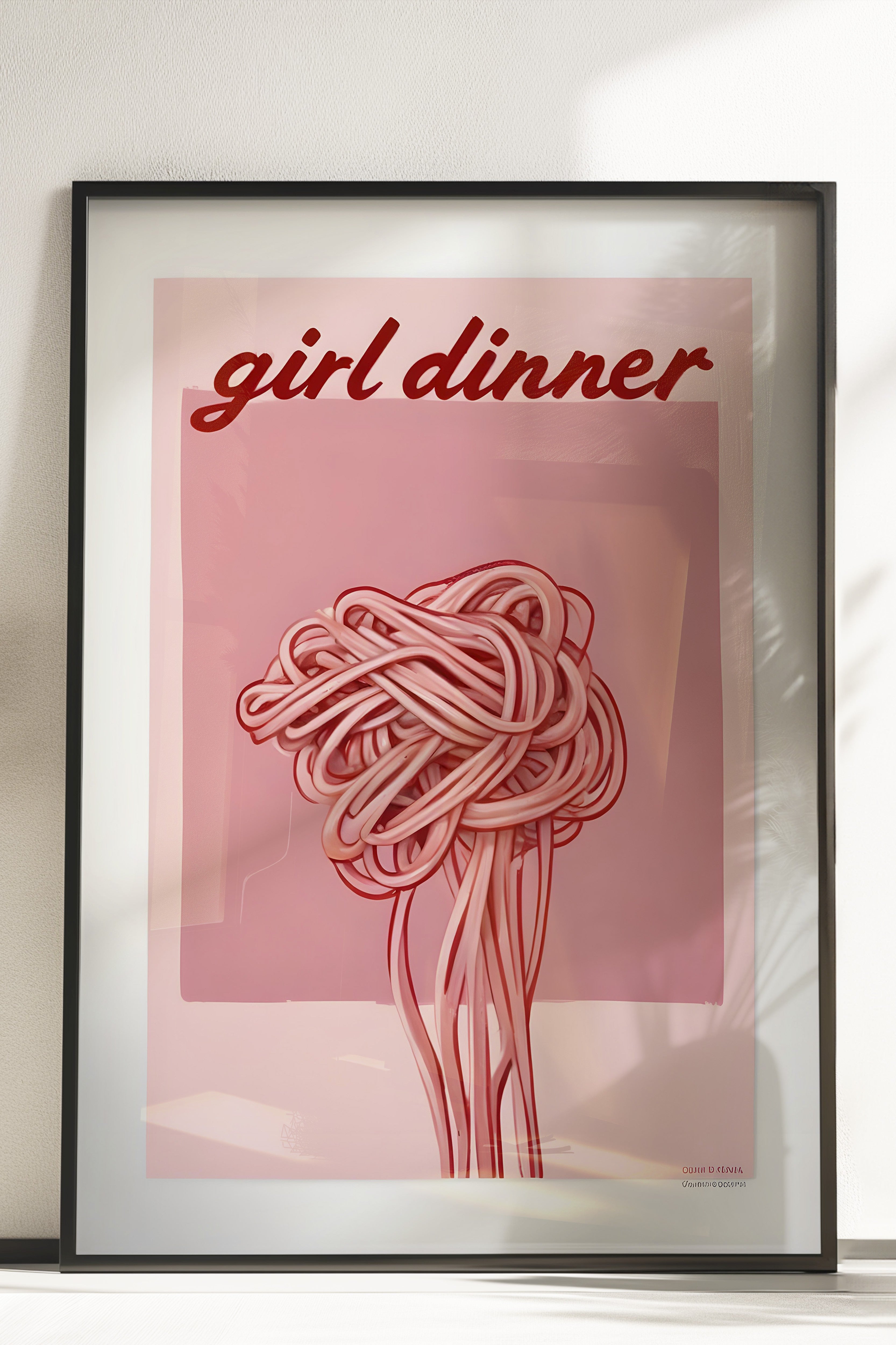Çerçevesiz Poster, Girl Dinner, Comfort Serisi Mutfak Duvar Posteri, NO:109095