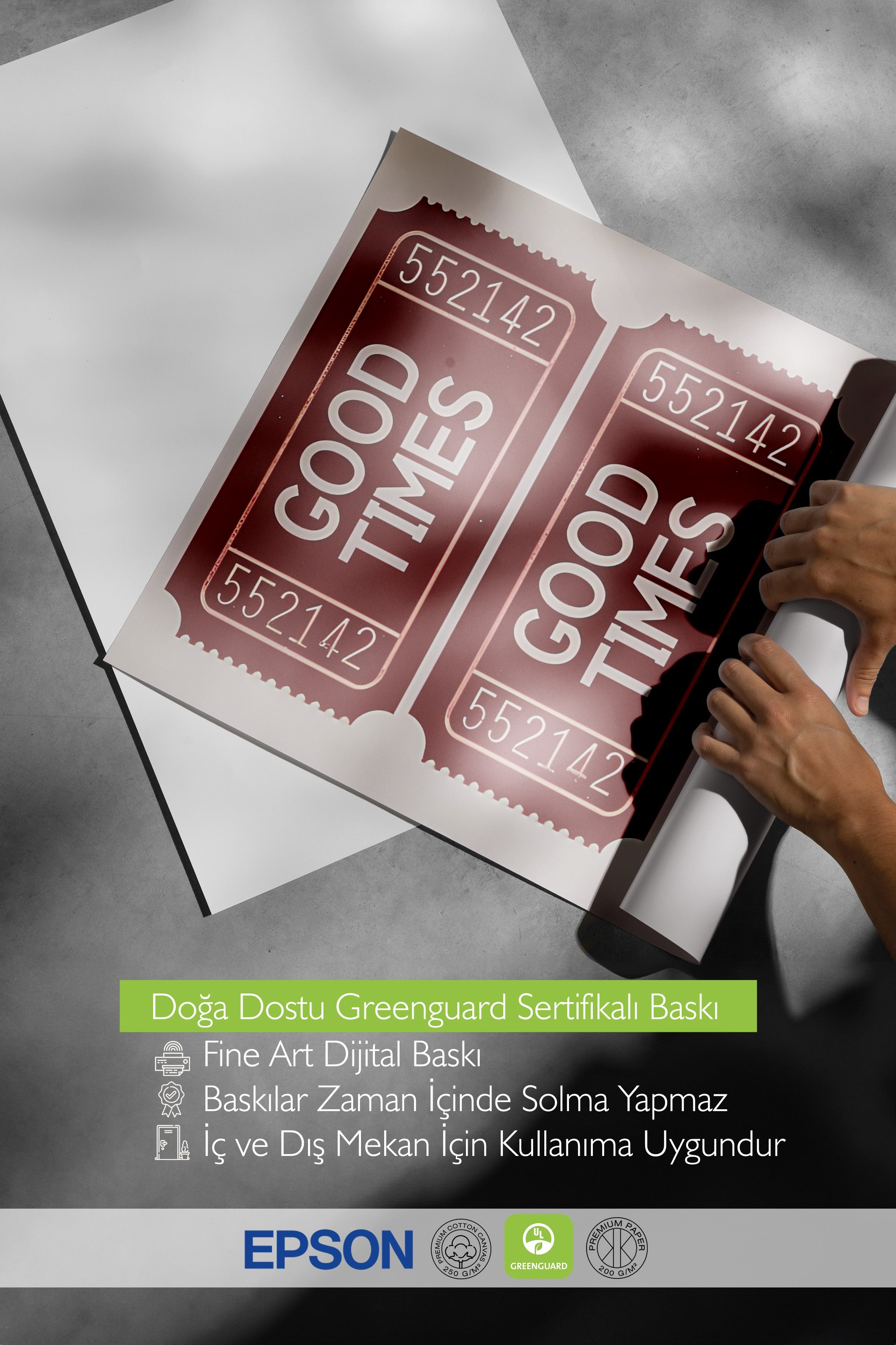 Çerçevesiz Poster, Good Times Ticket, Comfort Serisi Duvar Posteri, NO:108951