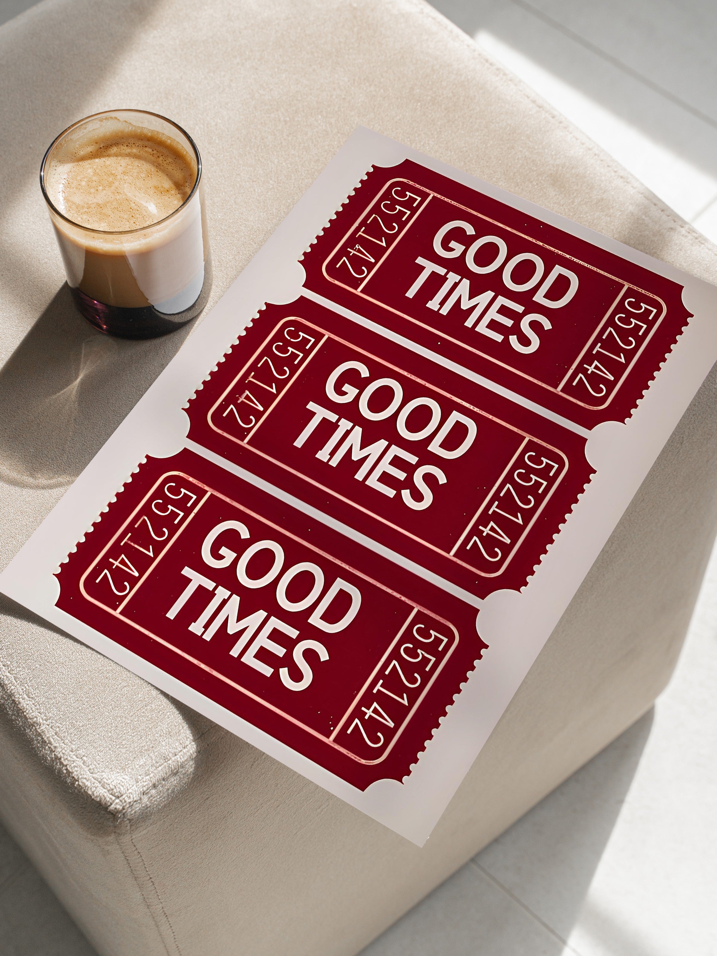 Çerçevesiz Poster, Good Times Ticket, Comfort Serisi Duvar Posteri, NO:108951