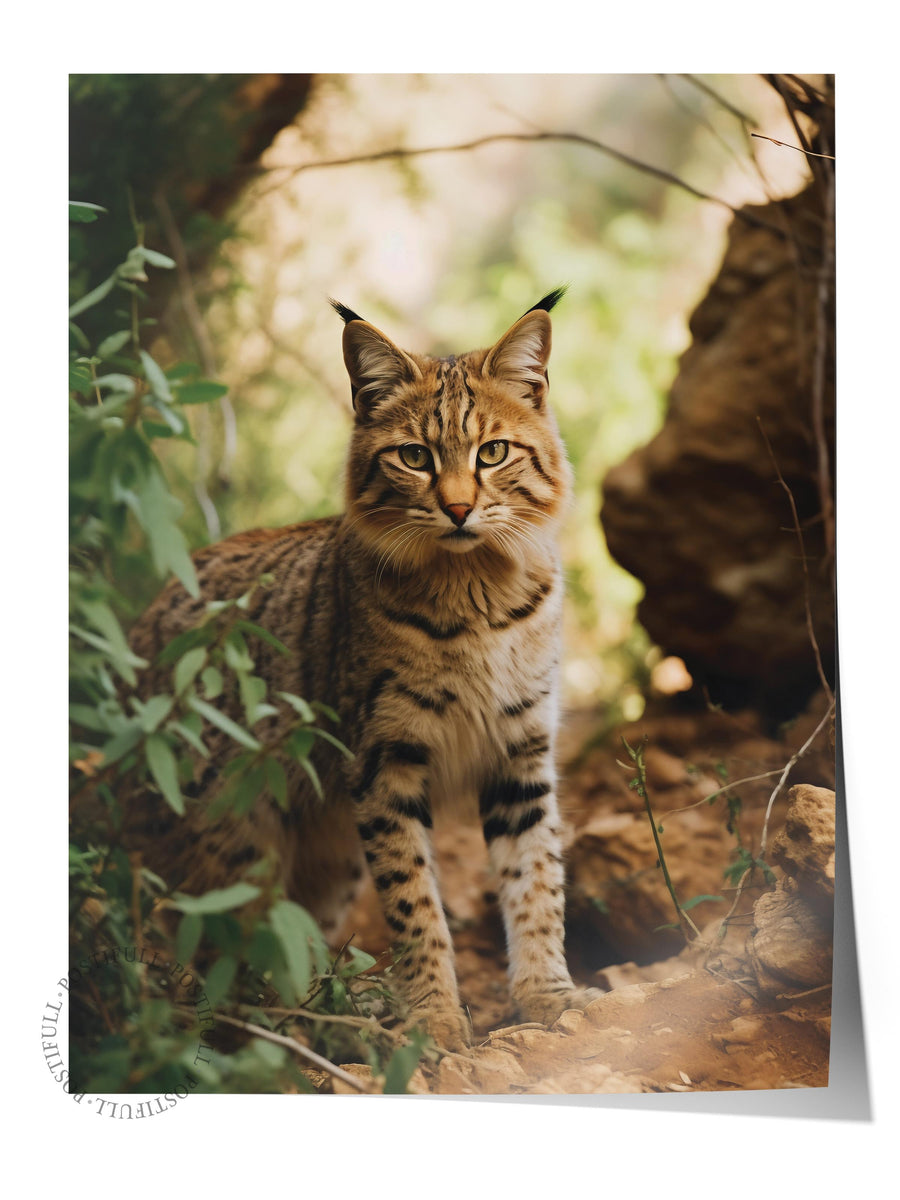 Vahşi Doğada Bobcat Bakışı Hayvanlar & Safari Çerçevesiz Poster