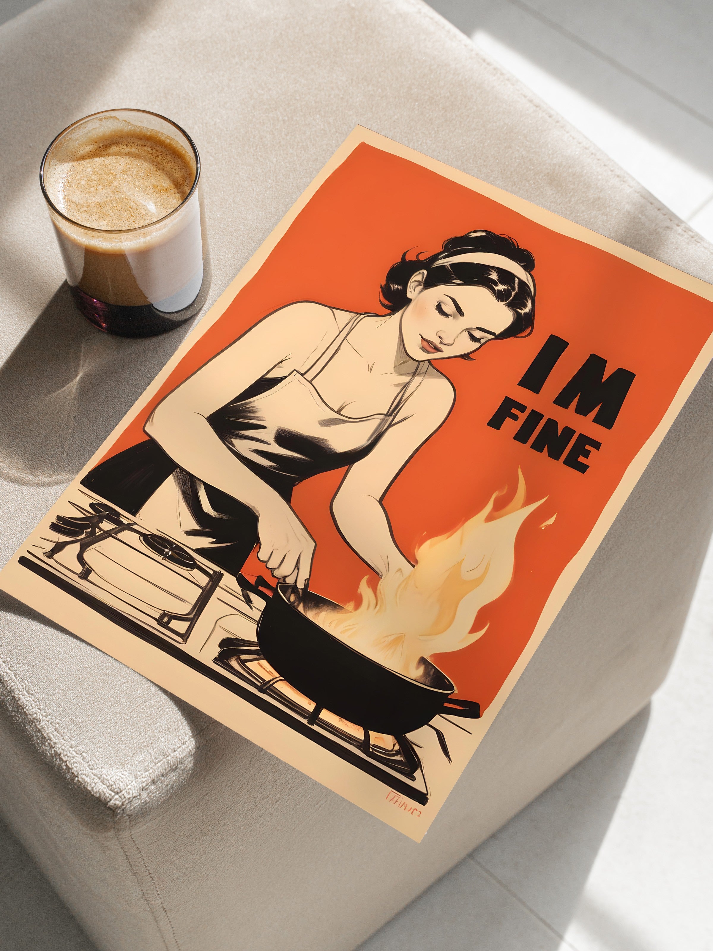 Çerçevesiz Poster, I'm Fine, Comfort Serisi Duvar Posteri, NO:109050