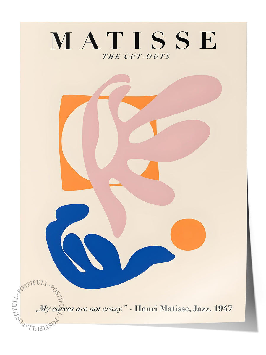 Farklı Tonlarda Matisse The Cut-Outs İllüstrasyon Çerçevesiz Poster