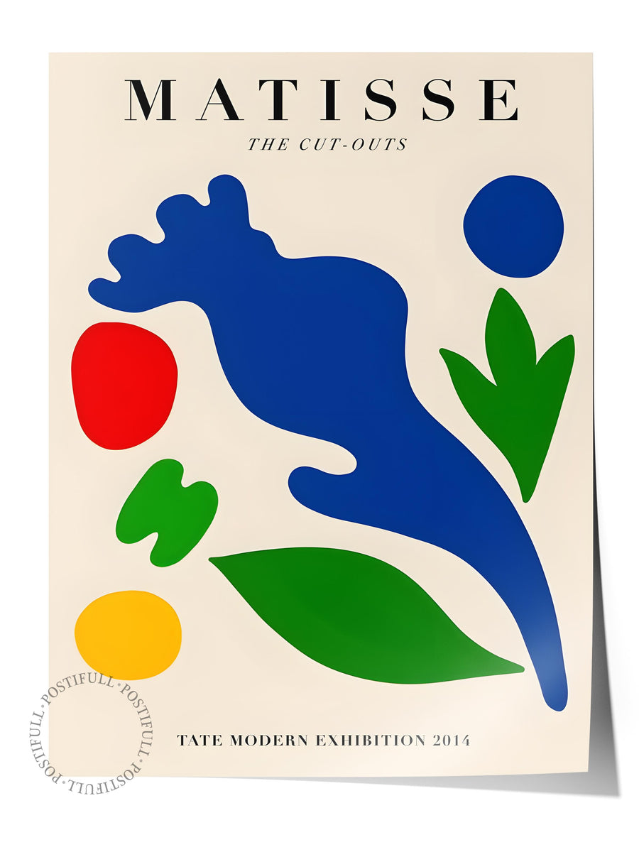 Farklı Tonlarda Matisse The Cut-Outs İllüstrasyon Çerçevesiz Poster