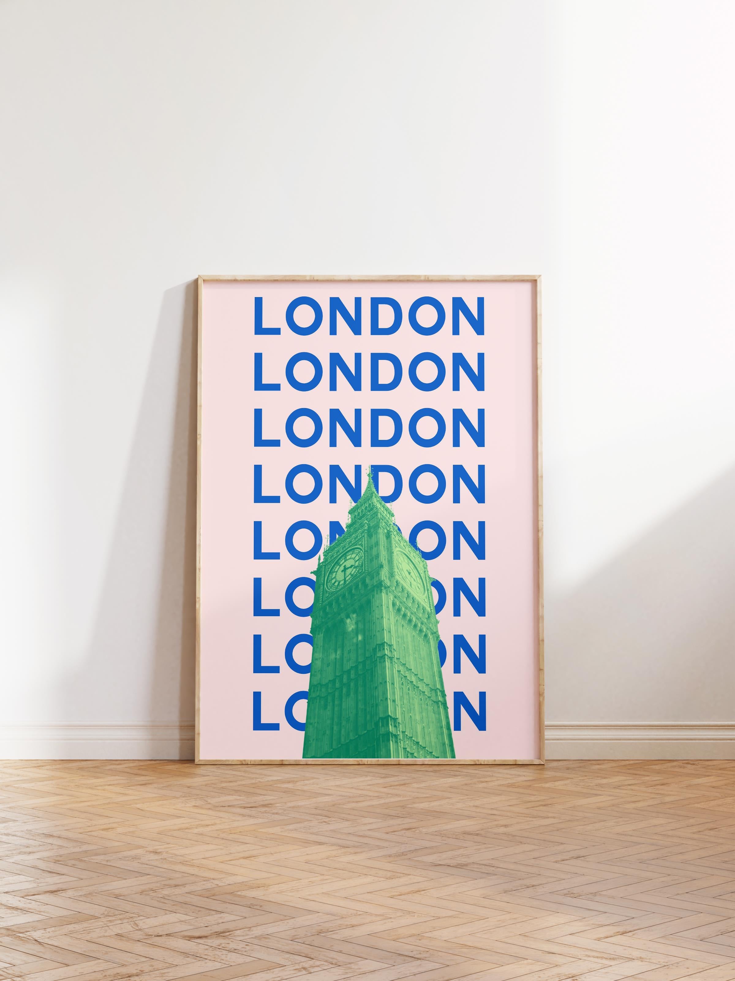 Çerçevesiz Poster İllüstrasyon Şehir - London, Şehirler Serisi, Duvar Posteri, HD Baskı, Kalın Arşivsel Sanat Kağıdı