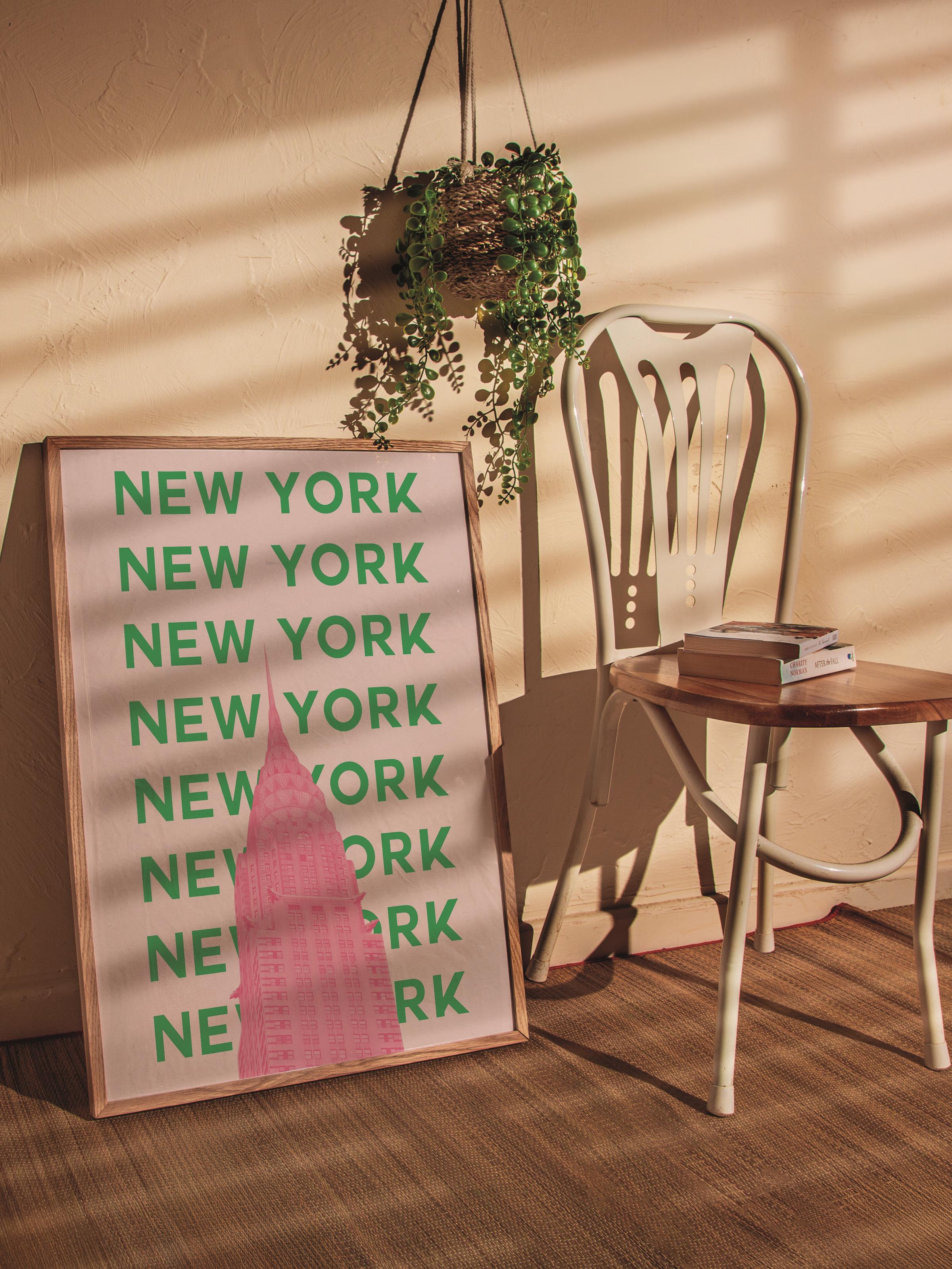 Çerçevesiz Poster İllüstrasyon Şehir - New York, Şehirler Serisi, Duvar Posteri, HD Baskı, Kalın Arşivsel Sanat Kağıdı