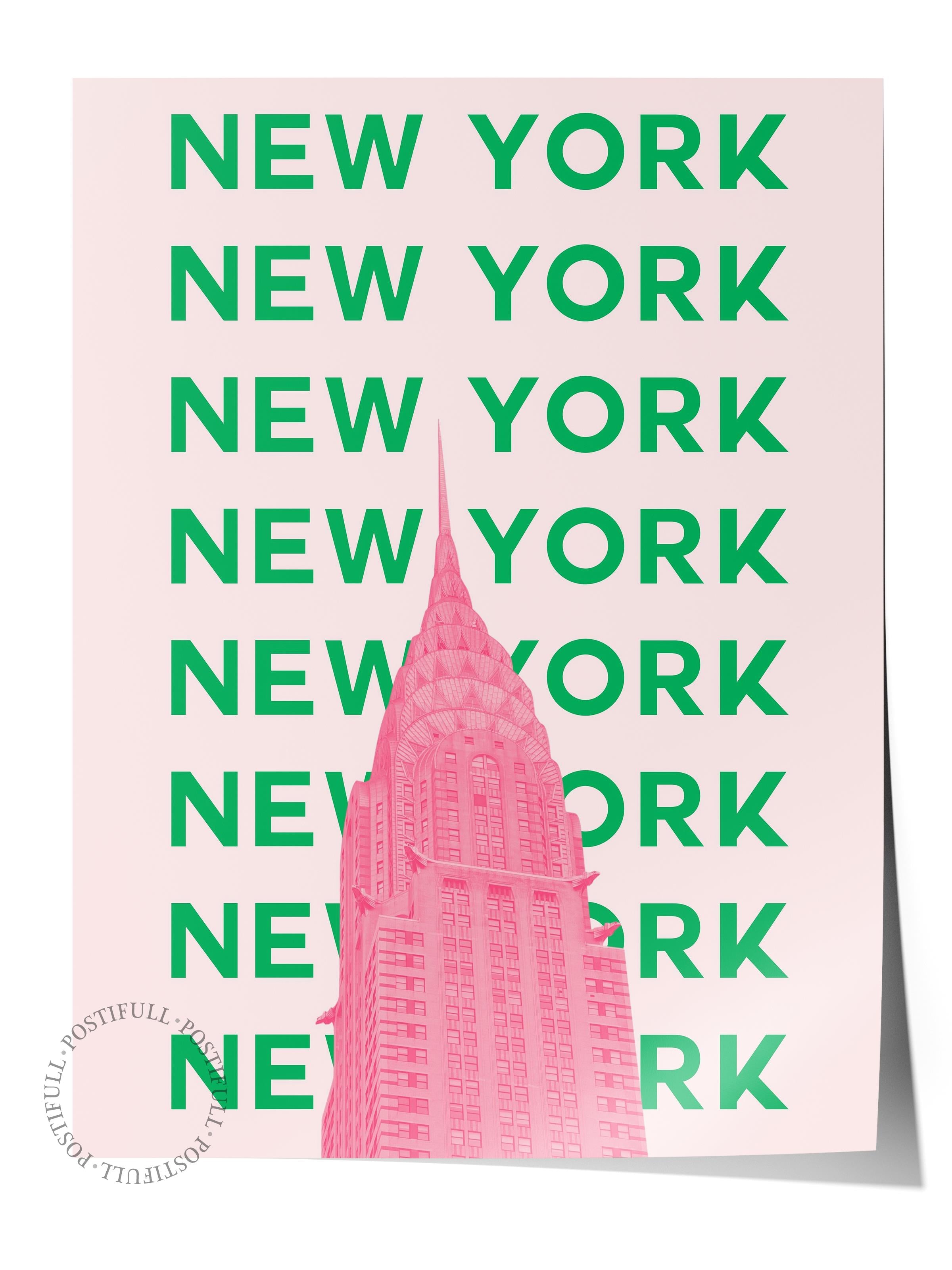 Çerçevesiz Poster İllüstrasyon Şehir - New York, Şehirler Serisi, Duvar Posteri, HD Baskı, Kalın Arşivsel Sanat Kağıdı