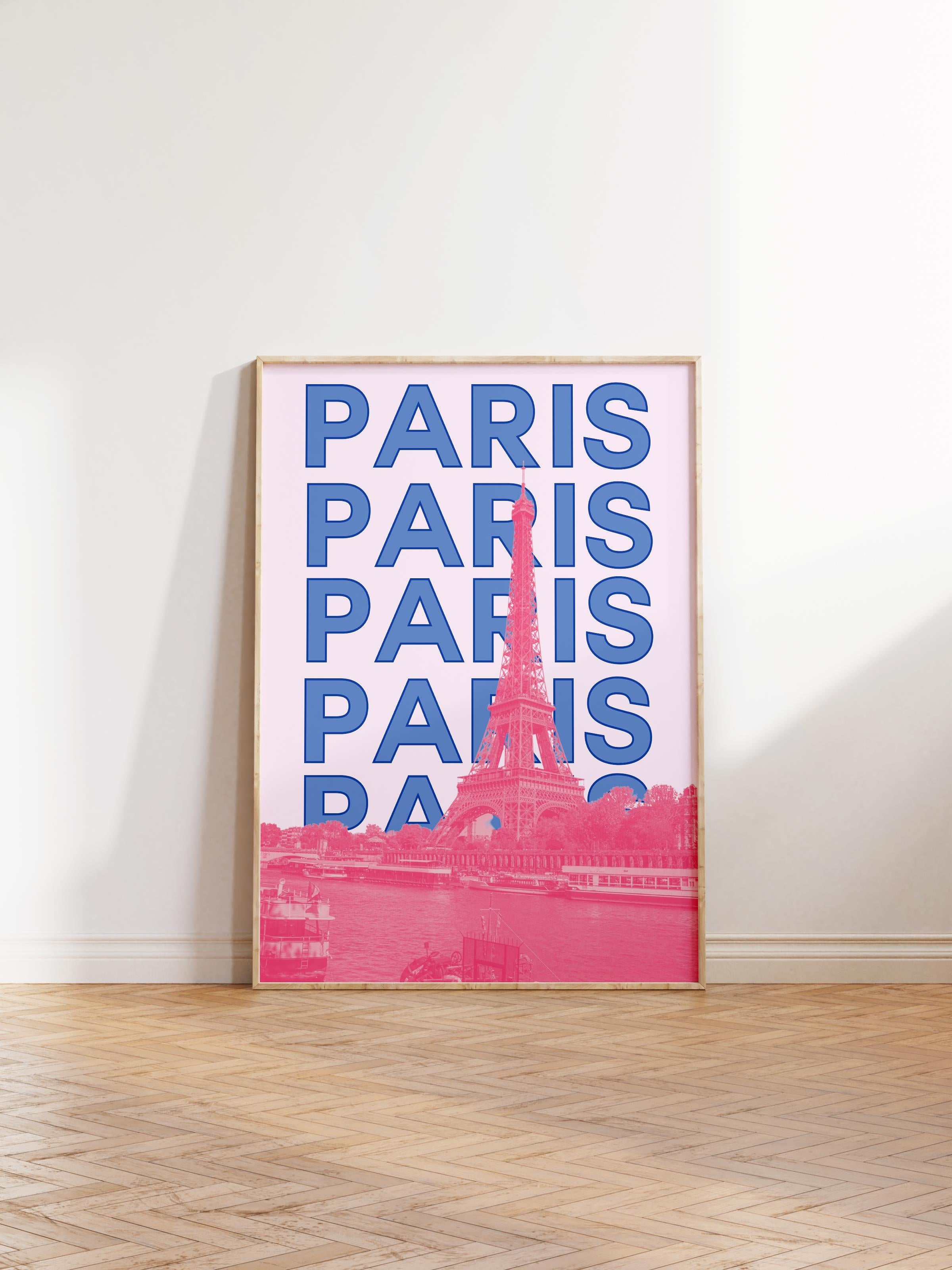 Çerçevesiz Poster İllüstrasyon Şehir - Paris, Şehirler Serisi, Duvar Posteri, HD Baskı, Kalın Arşivsel Sanat Kağıdı