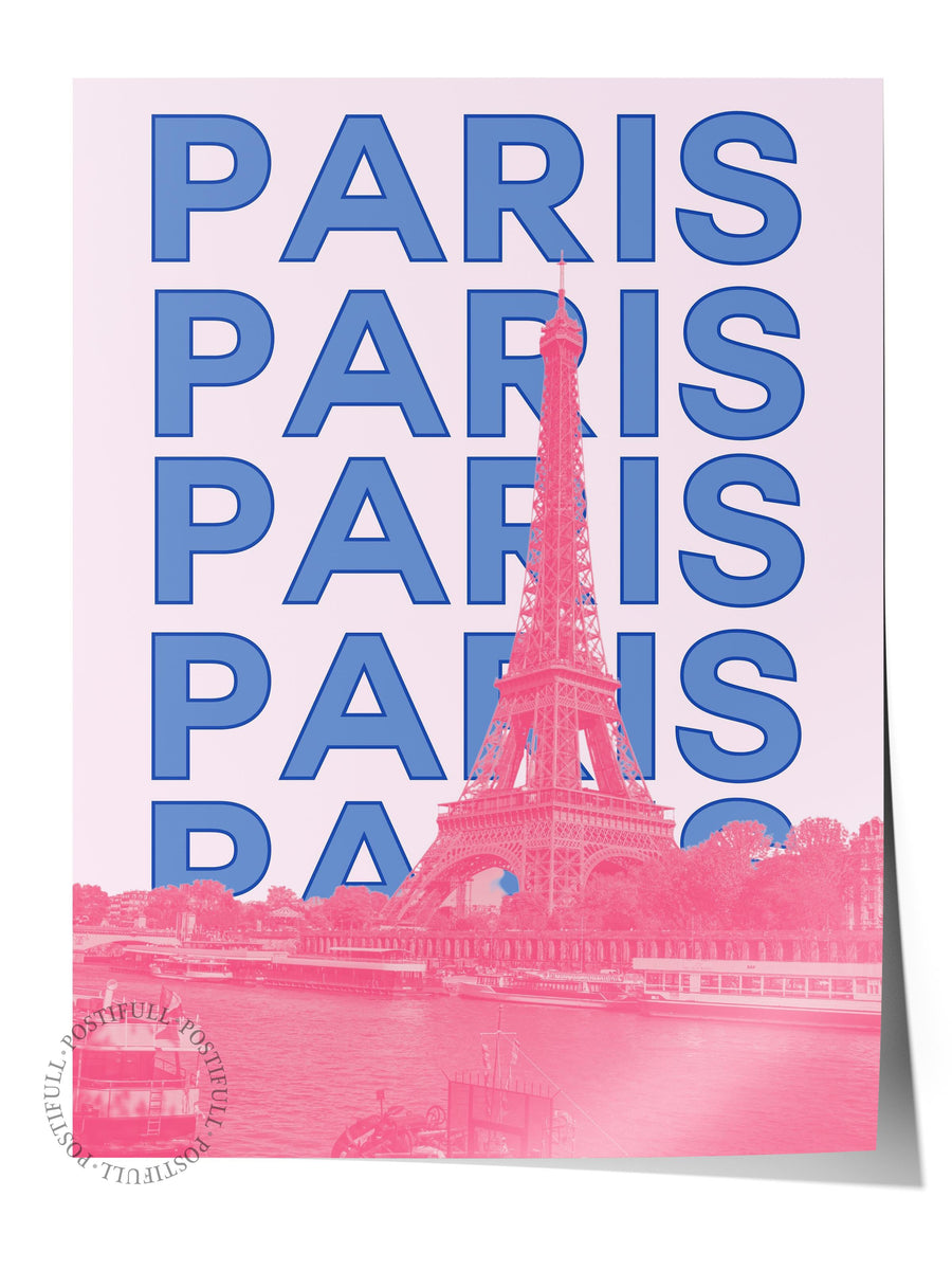 Çerçevesiz Poster İllüstrasyon Şehir - Paris, Şehirler Serisi, Duvar Posteri, HD Baskı, Kalın Arşivsel Sanat Kağıdı