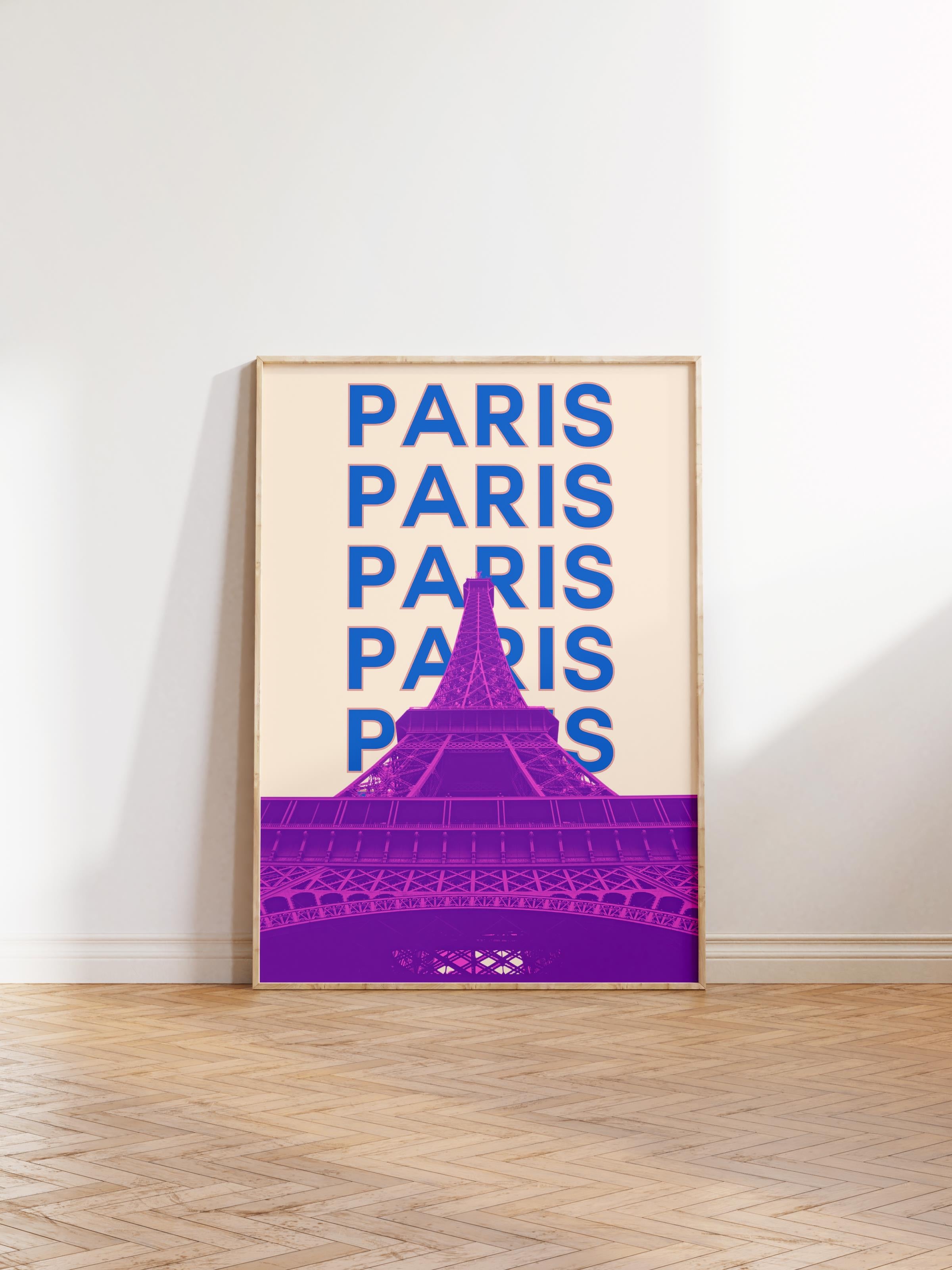 Çerçevesiz Poster İllüstrasyon Şehir - Paris, Şehirler Serisi, Duvar Posteri, HD Baskı, Kalın Arşivsel Sanat Kağıdı
