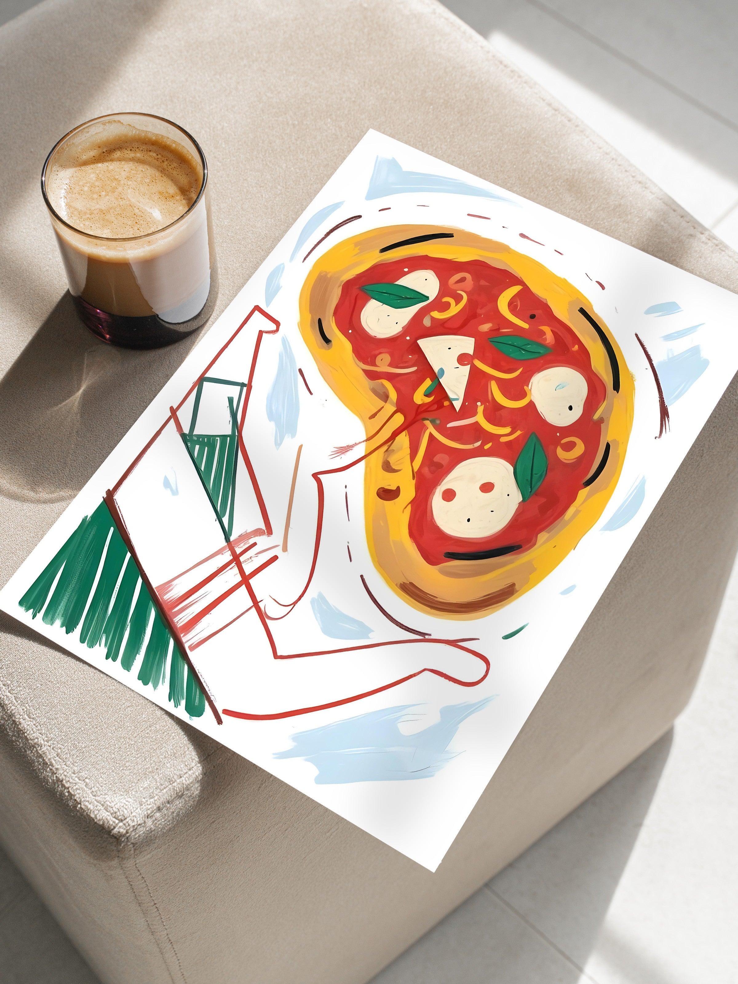 Çerçevesiz Poster, Italianno Pizza, Comfort Serisi Mutfak Duvar Posteri, NO:109074