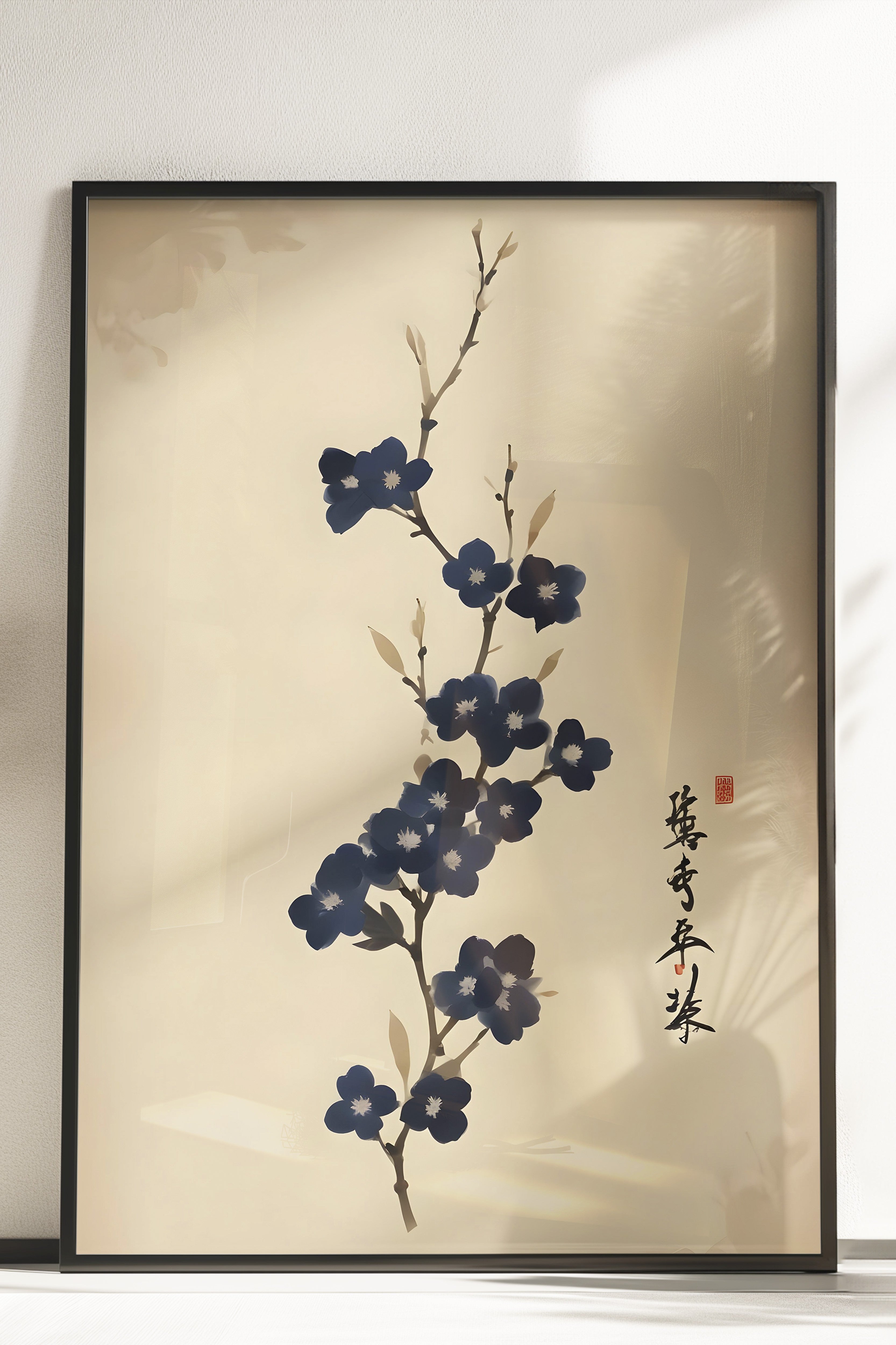 Çerçevesiz Poster, Japanese Floral Art, Comfort Serisi Duvar Posteri, NO:108919