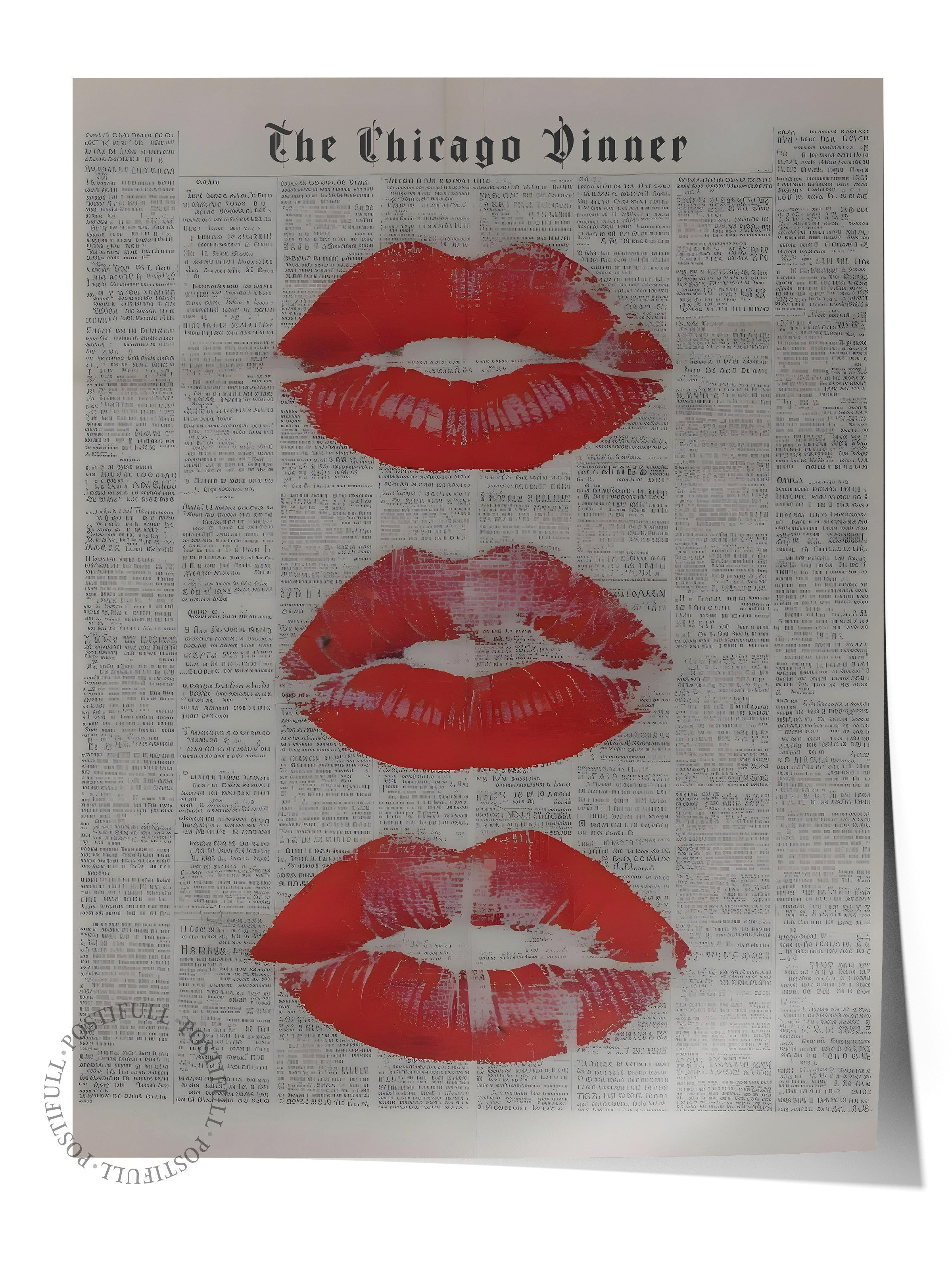 Çerçevesiz Poster, Kisses for the newspaper, Comfort Serisi Duvar Posteri, NO:108923