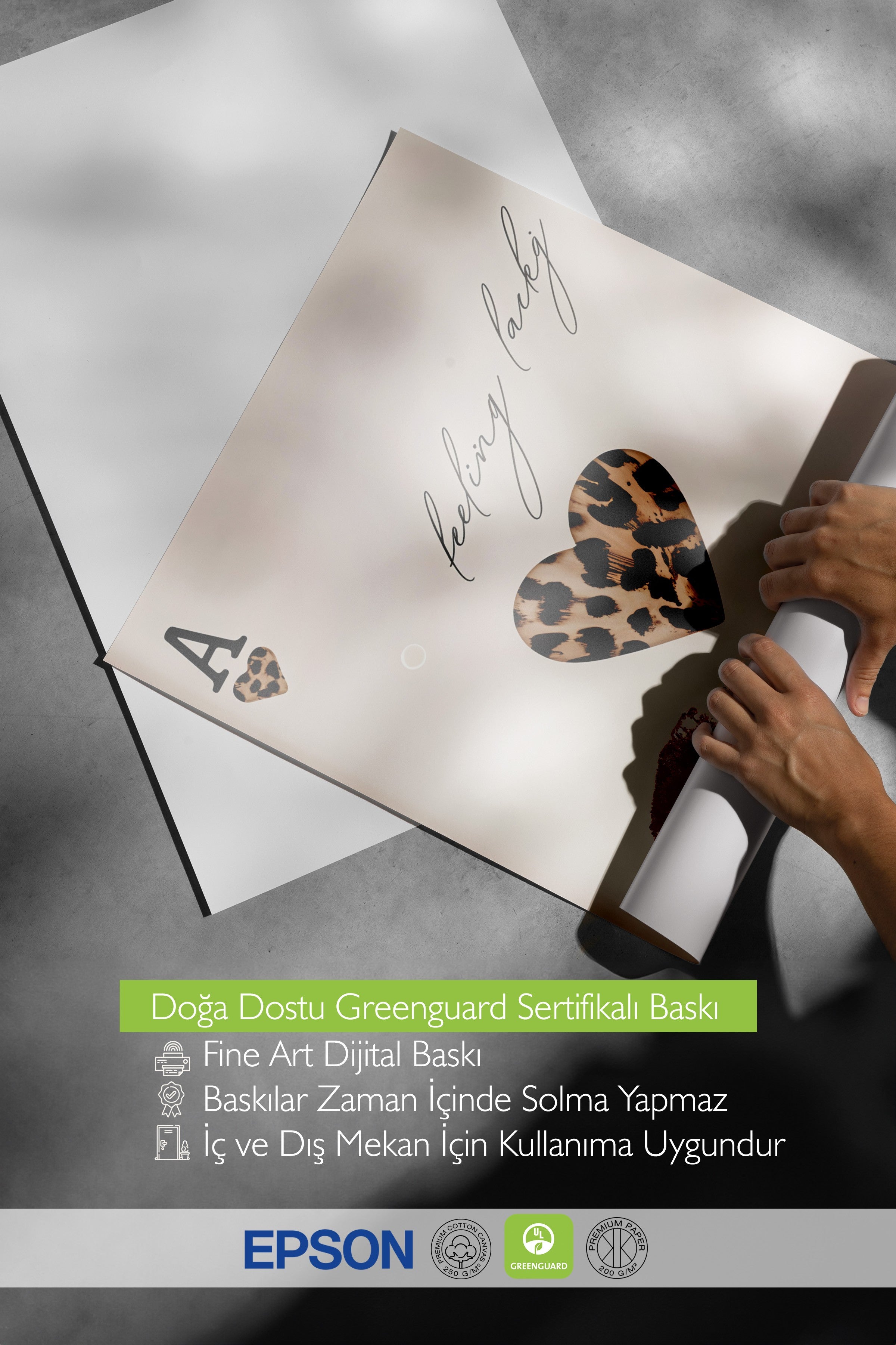 Çerçevesiz Poster, Leopar İskambil Kartı, Comfort Serisi Duvar Posteri, NO:108953
