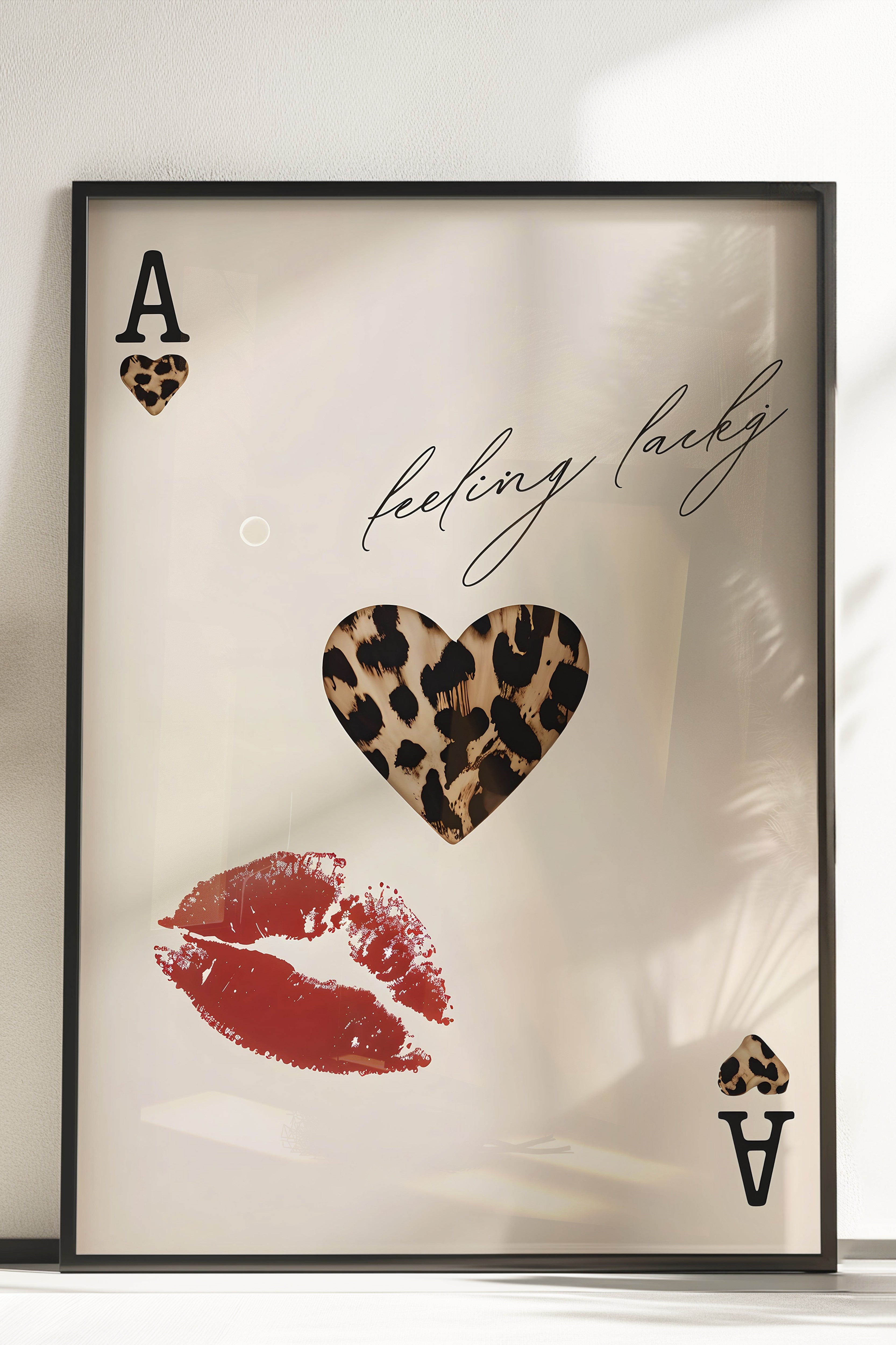 Çerçevesiz Poster, Leopar İskambil Kartı, Comfort Serisi Duvar Posteri, NO:108953