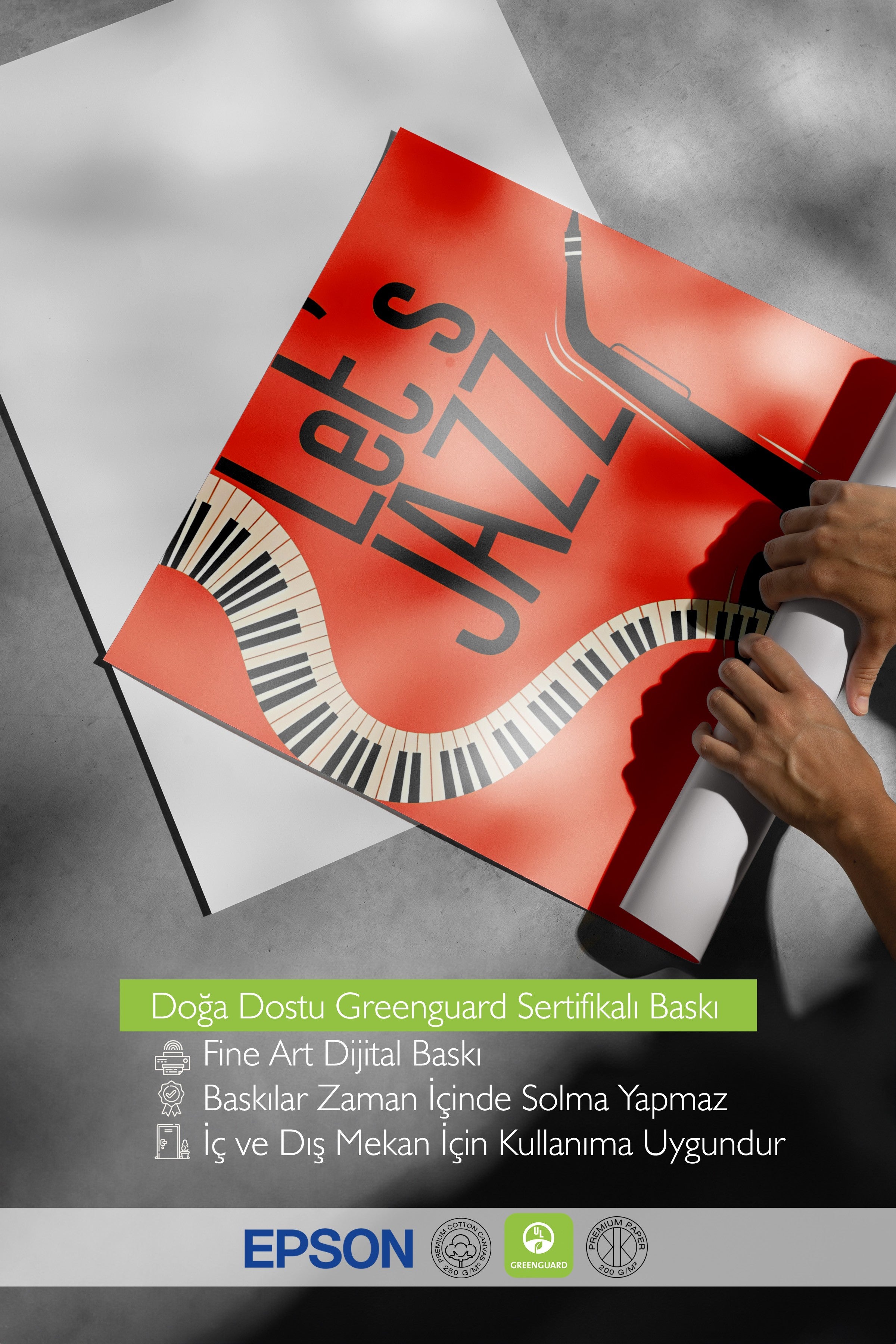 Çerçevesiz Poster, Let's Jazz - 1, Comfort Serisi Duvar Posteri, NO:108969