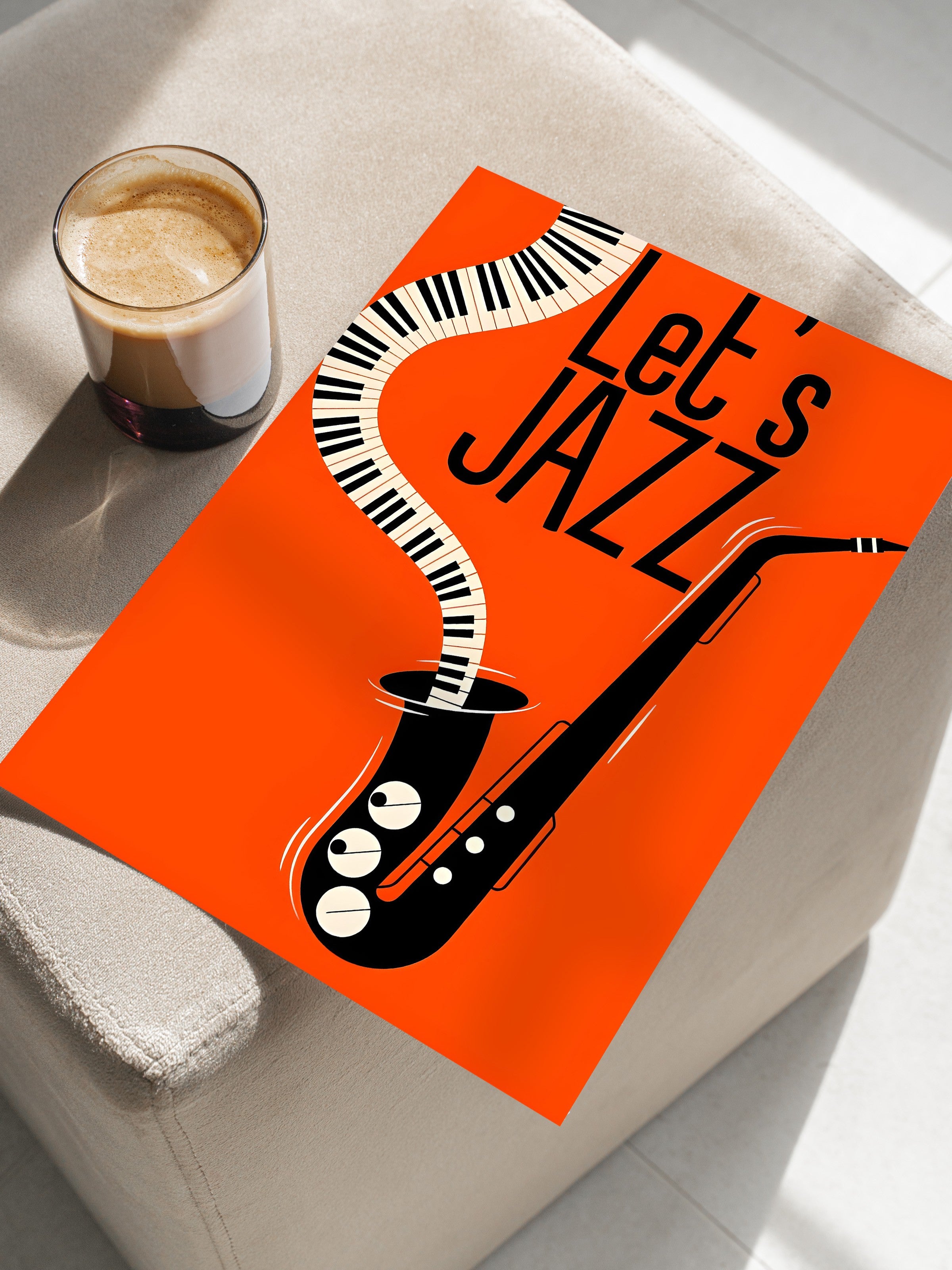 Çerçevesiz Poster, Let's Jazz - 1, Comfort Serisi Duvar Posteri, NO:108969