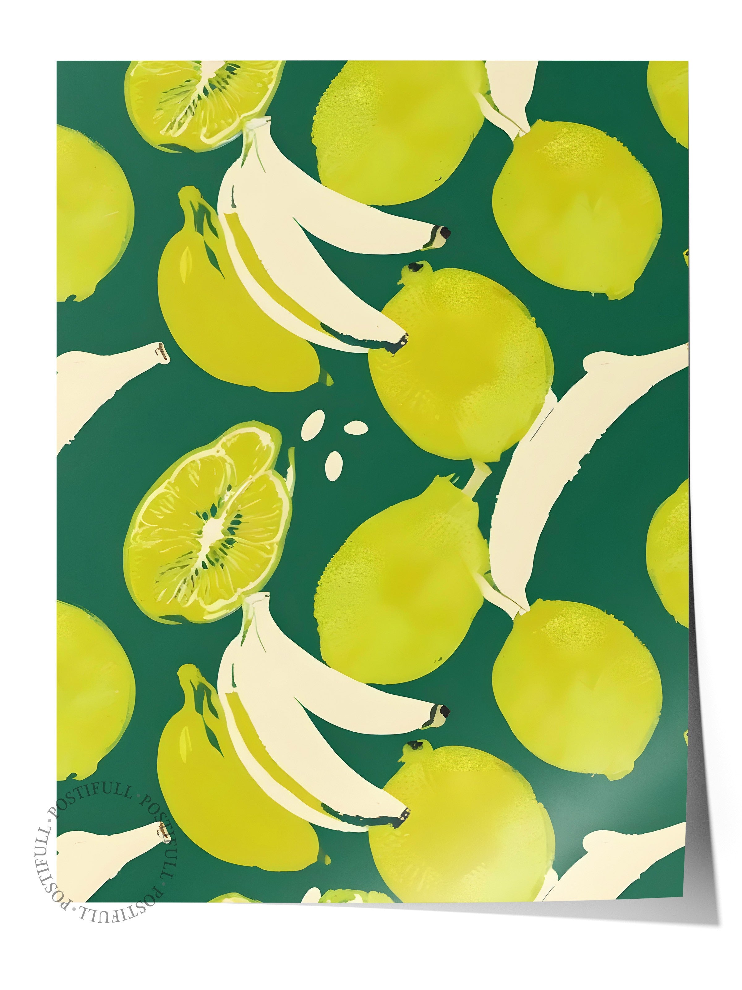 Çerçevesiz Poster, Limes With Banana, Comfort Serisi Mutfak Duvar Posteri, NO:109122
