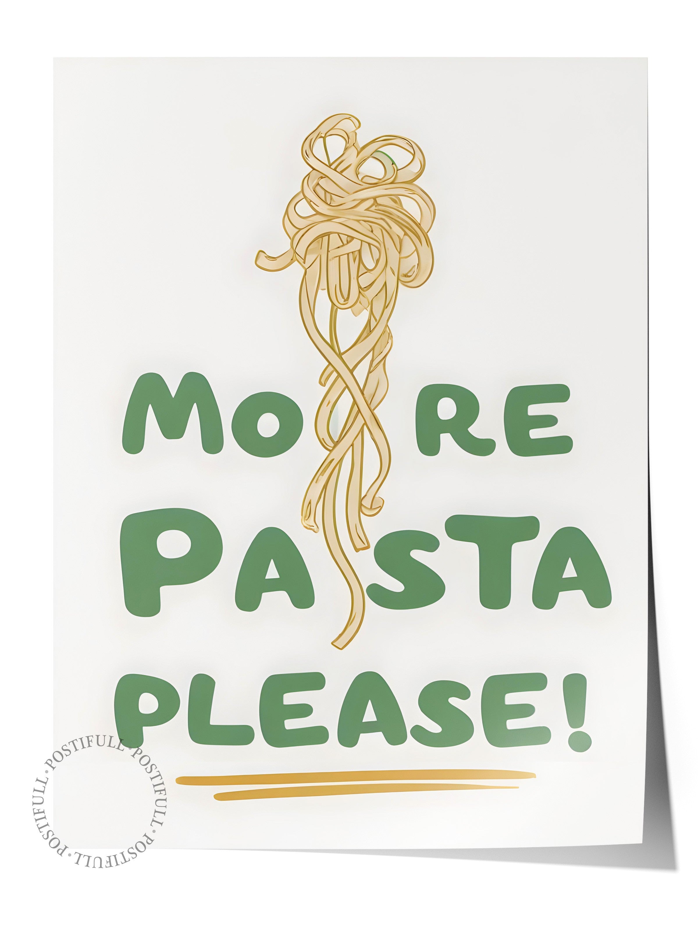Çerçevesiz Poster, More Pasta Please, Comfort Serisi Mutfak Duvar Posteri, NO:109151