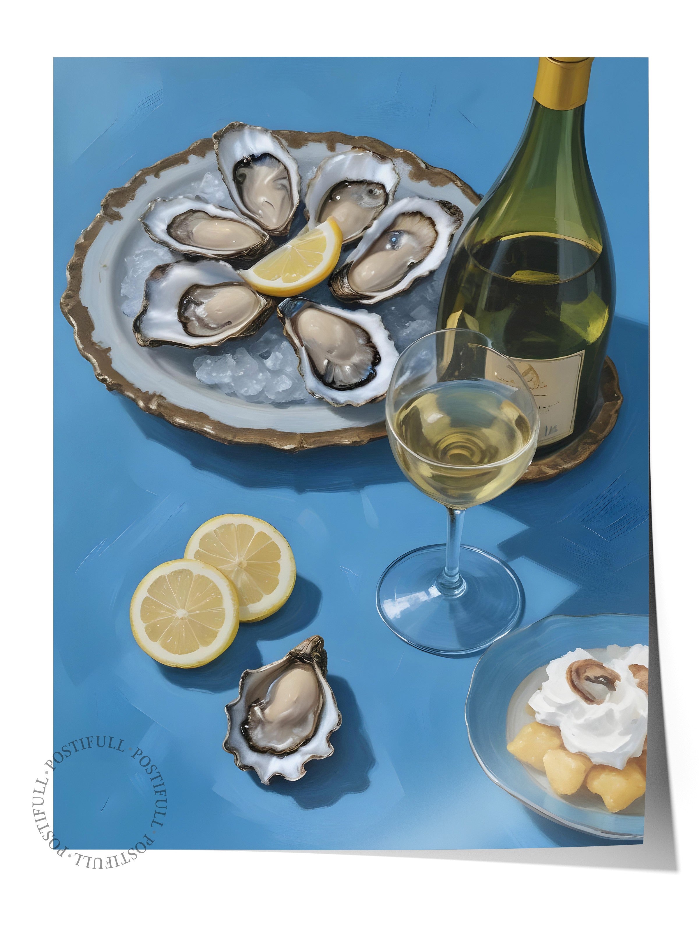Çerçevesiz Poster, Mussel With A Broken Glass, Comfort Serisi Mutfak Duvar Posteri, NO:109155