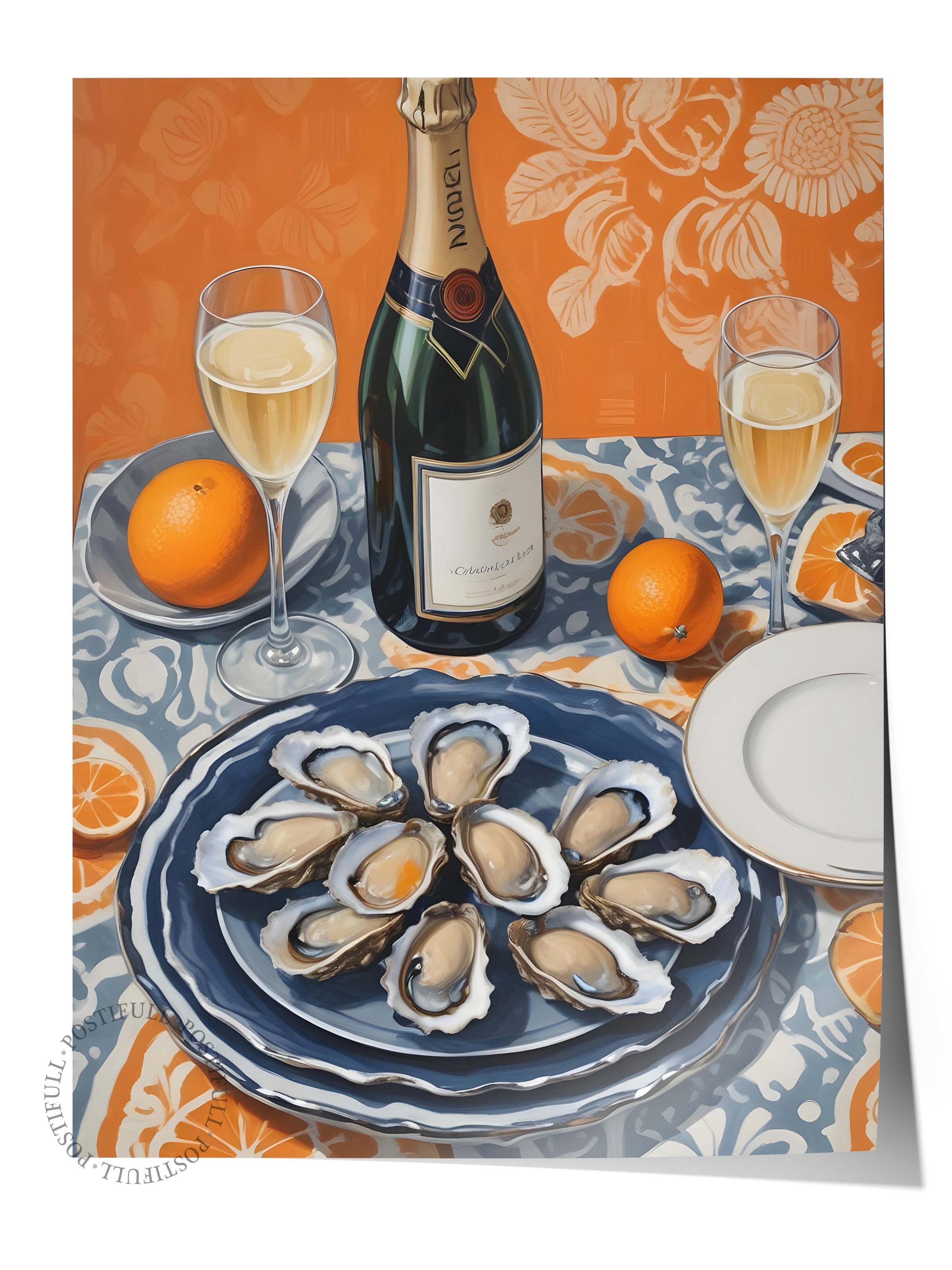 Çerçevesiz Poster, Mussel With Wine, Comfort Serisi Mutfak Duvar Posteri, NO:109153