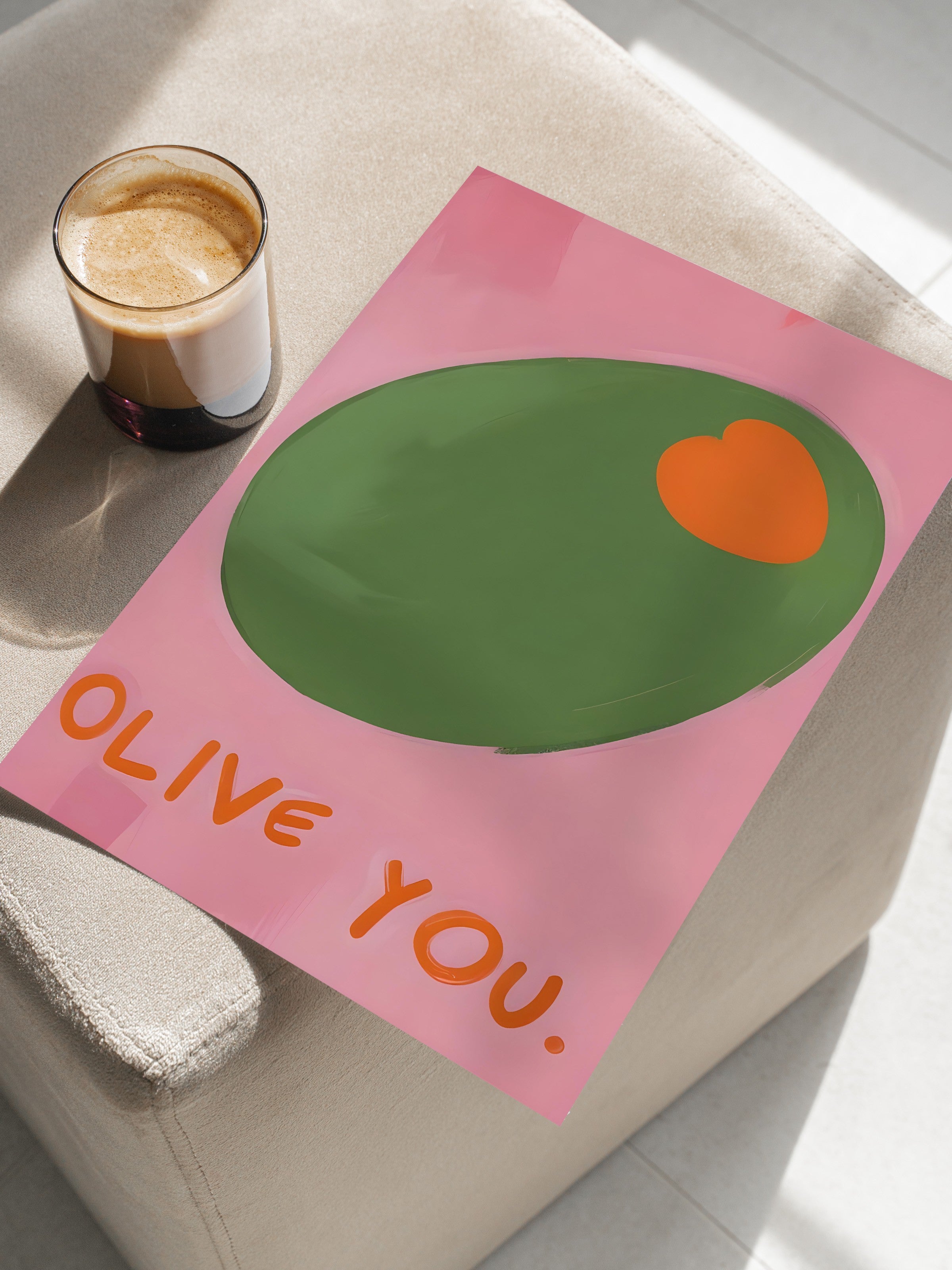 Çerçevesiz Poster, Olive You, Comfort Serisi Mutfak Duvar Posteri, NO:109143