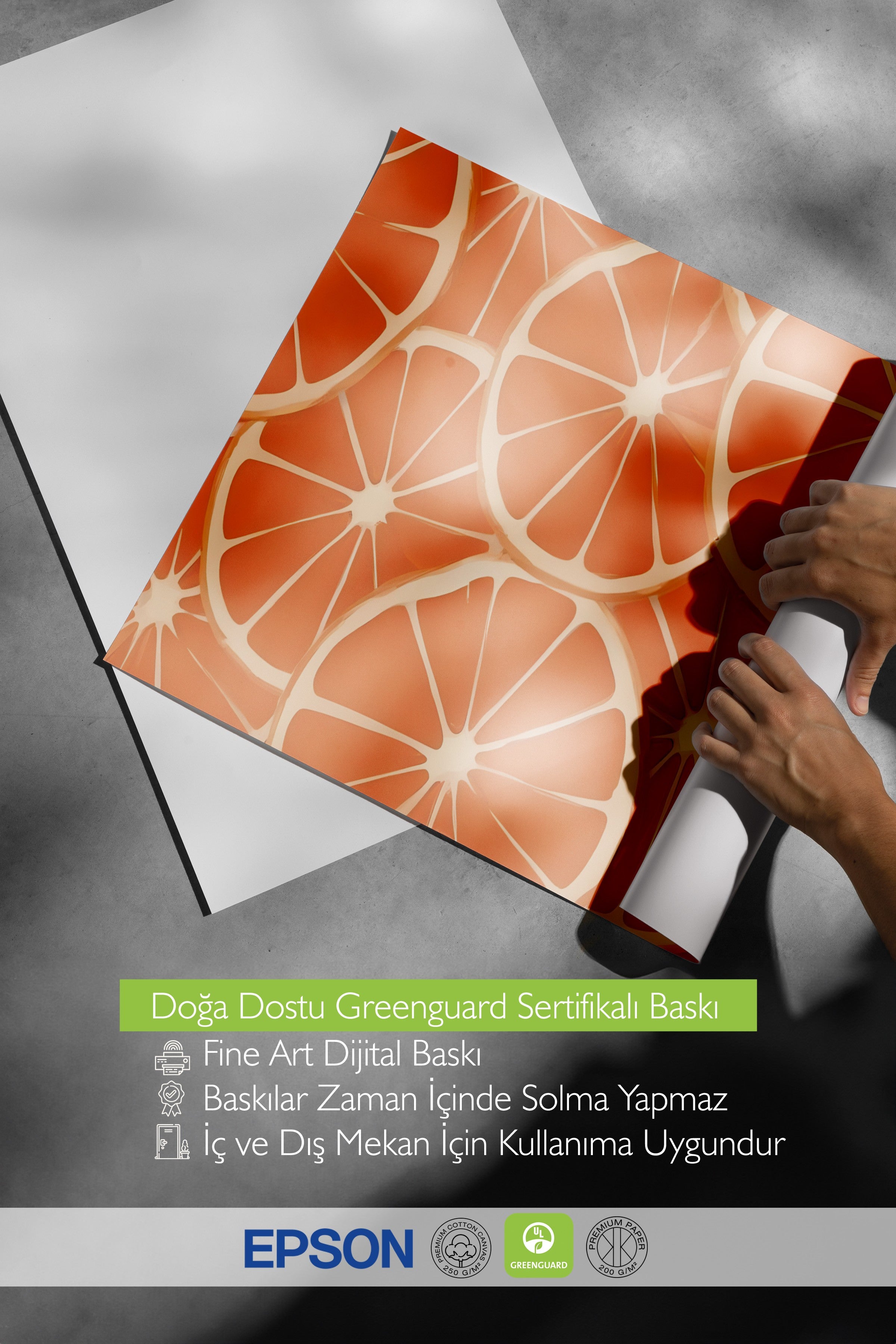 Çerçevesiz Poster, Orange, Comfort Serisi Mutfak Duvar Posteri, NO:109131