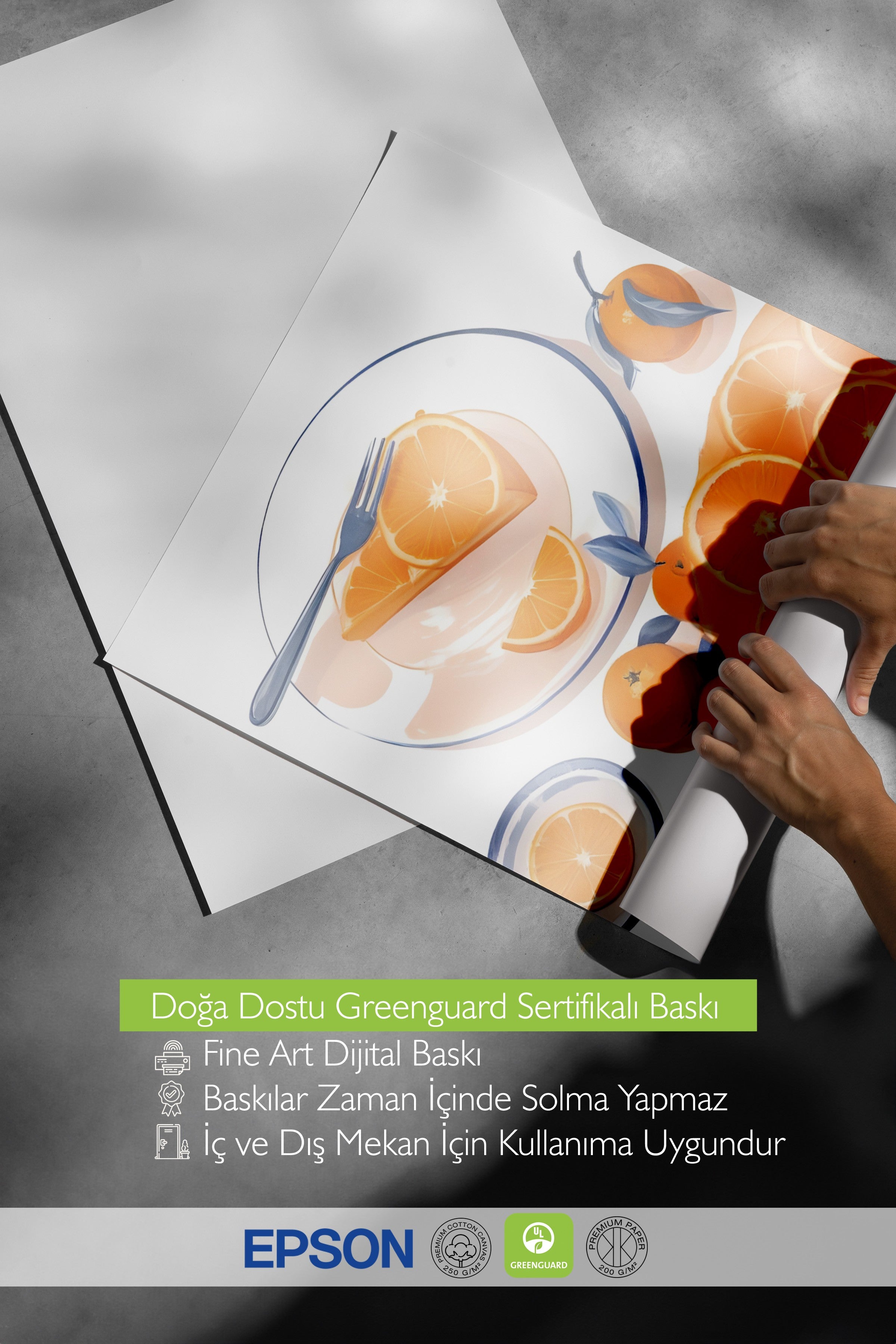 Çerçevesiz Poster, Orange Slices, Comfort Serisi Mutfak Duvar Posteri, NO:109130