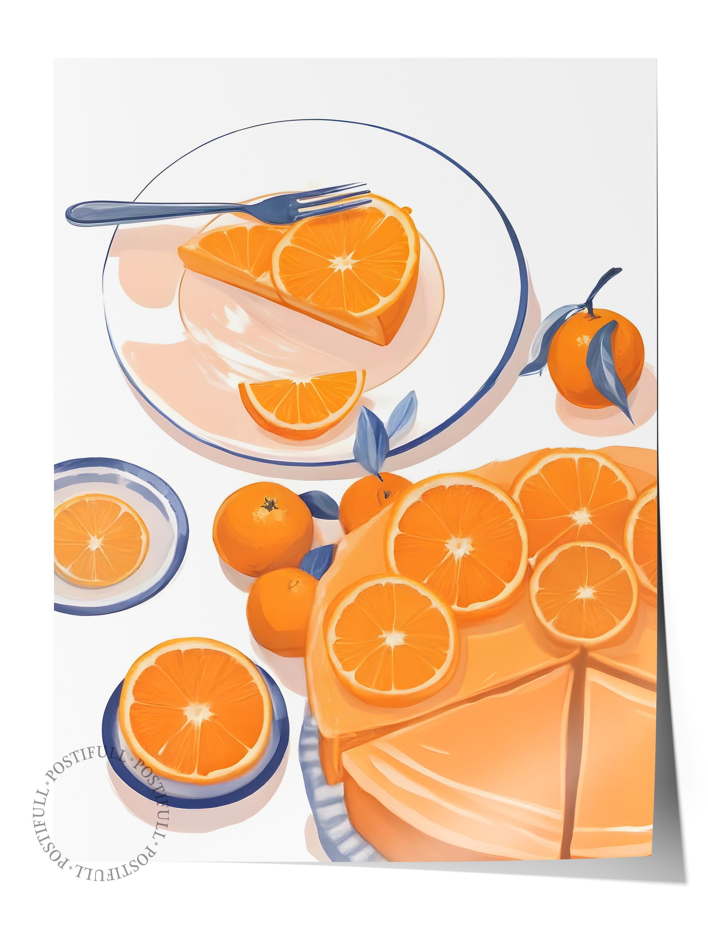 Çerçevesiz Poster, Orange Slices, Comfort Serisi Mutfak Duvar Posteri, NO:109130