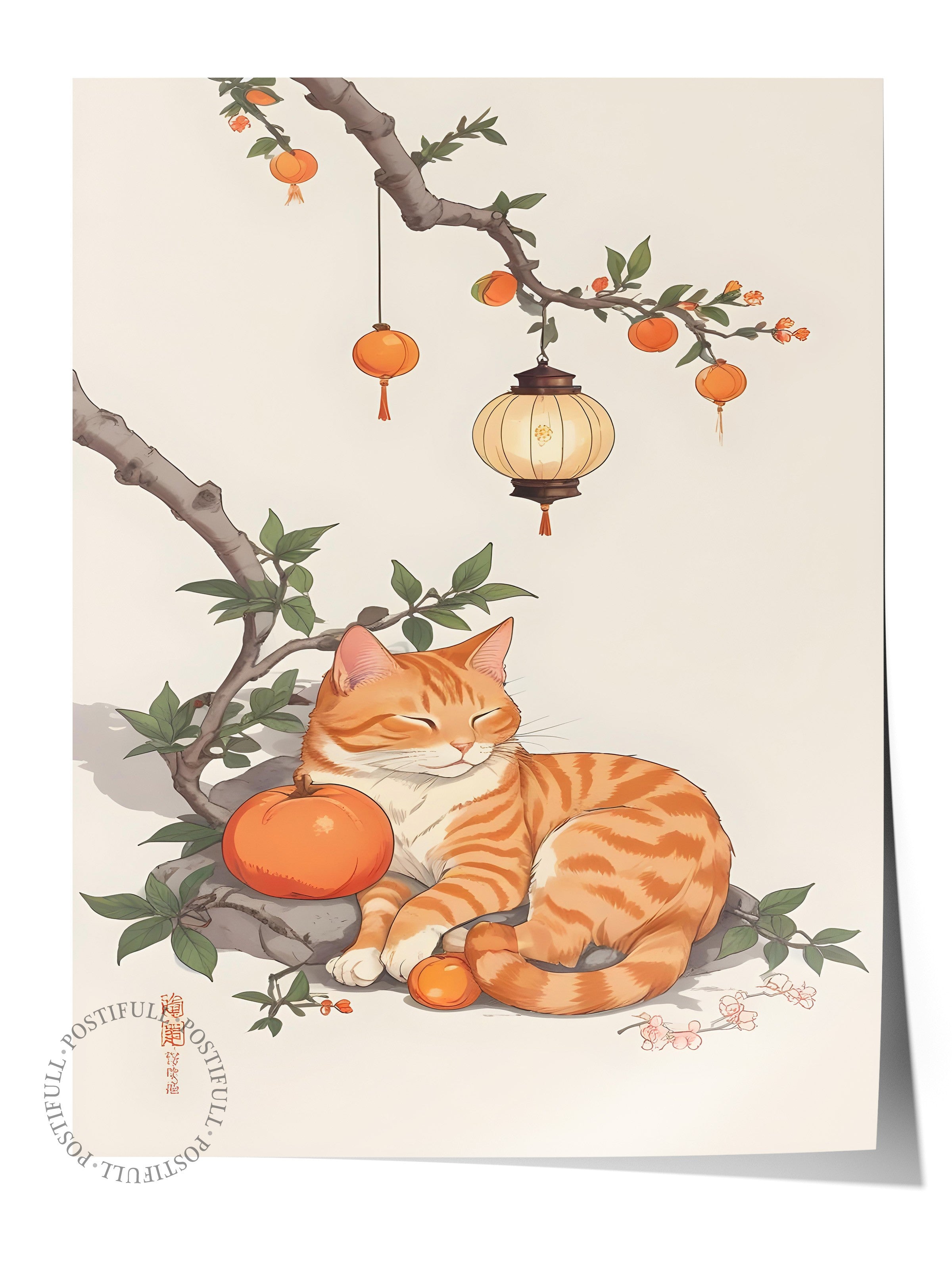 Çerçevesiz Poster, Orange Tabby, Comfort Serisi Mutfak Duvar Posteri, NO:109137