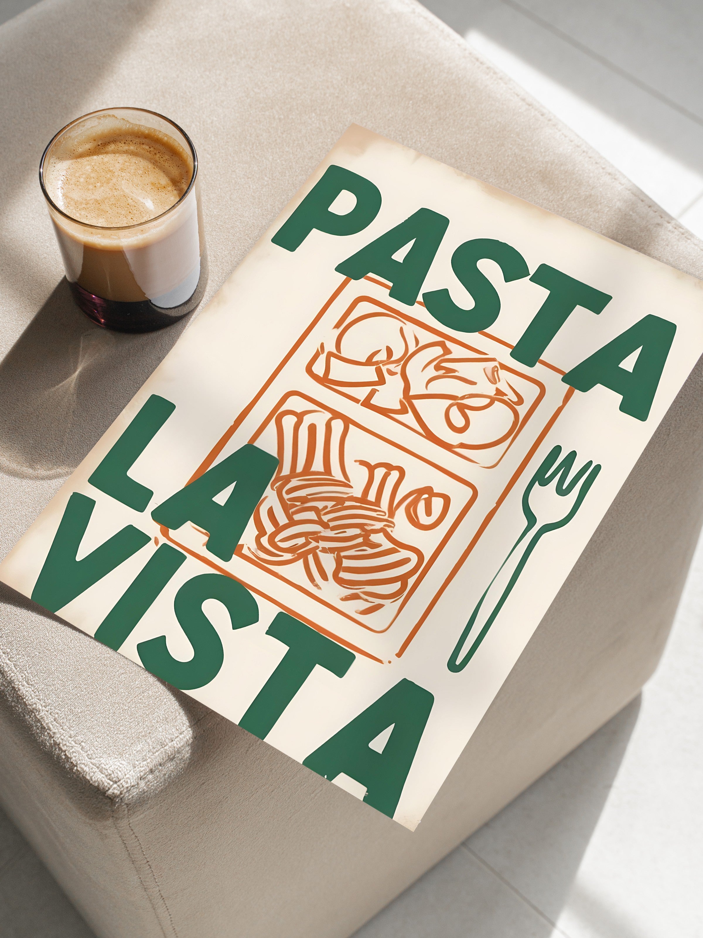Çerçevesiz Poster, Pasta La Vista, Comfort Serisi Mutfak Duvar Posteri, NO:109152