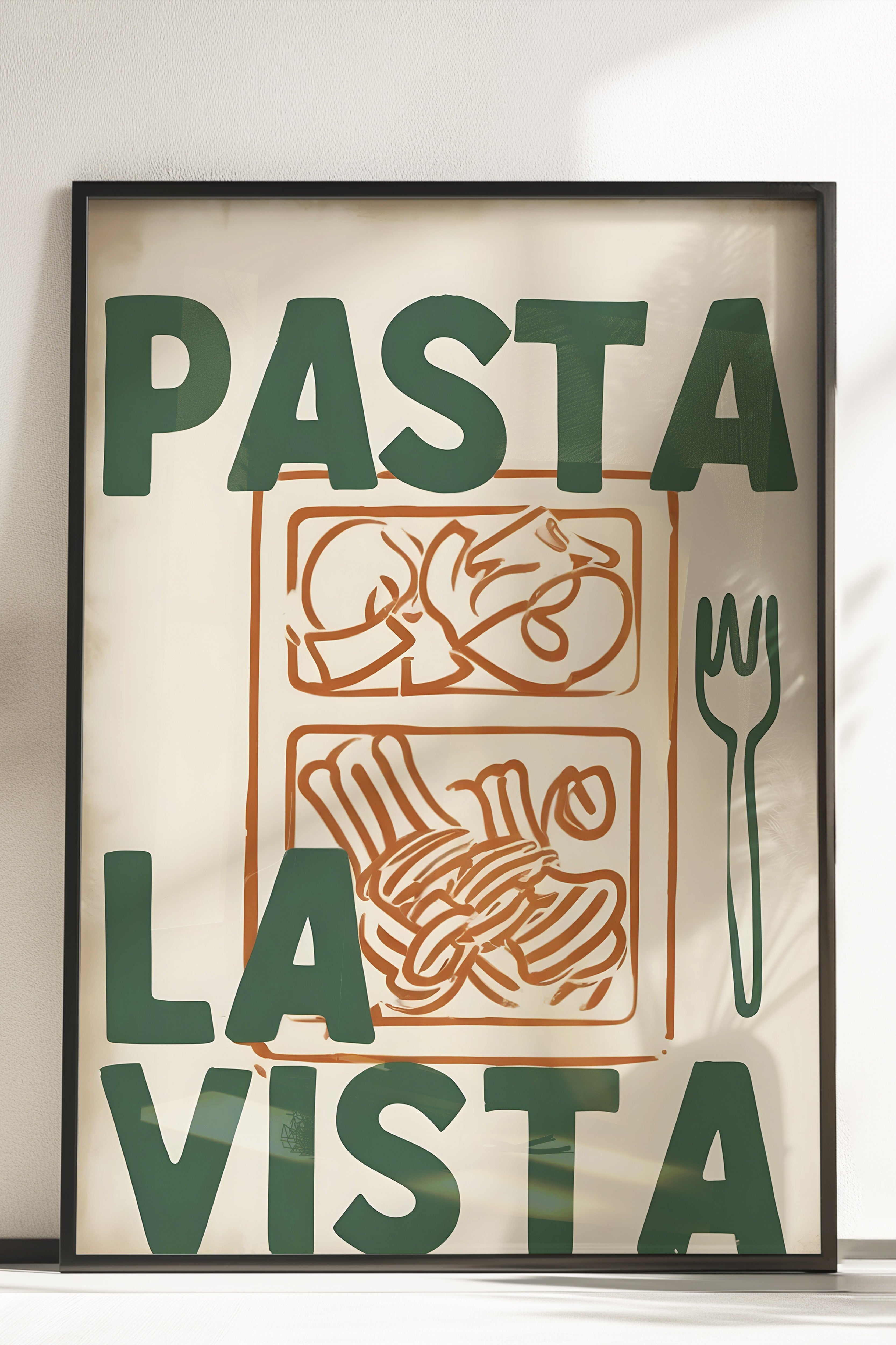 Çerçevesiz Poster, Pasta La Vista, Comfort Serisi Mutfak Duvar Posteri, NO:109152