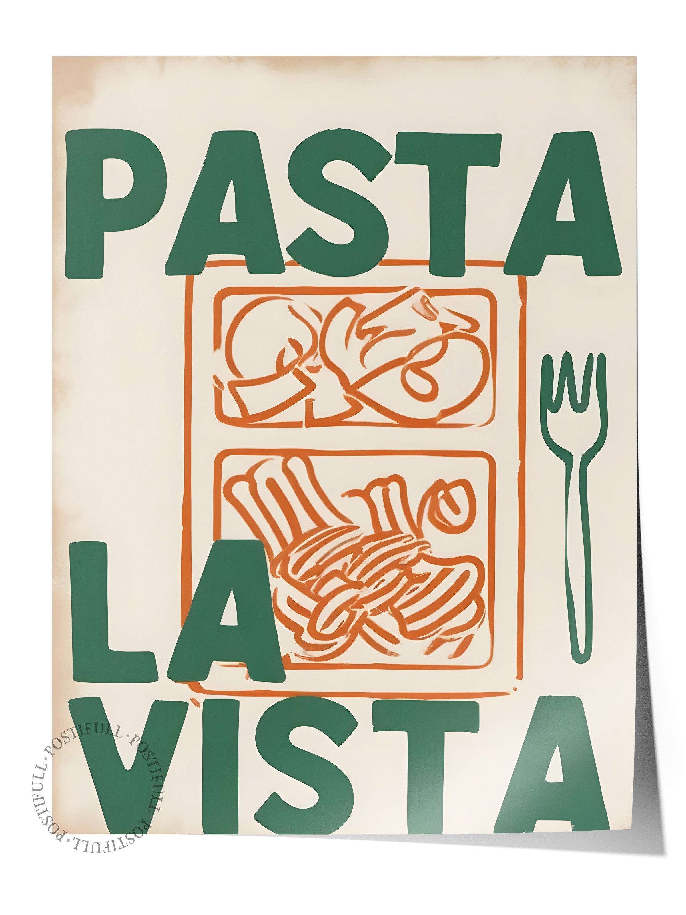 Çerçevesiz Poster, Pasta La Vista, Comfort Serisi Mutfak Duvar Posteri, NO:109152