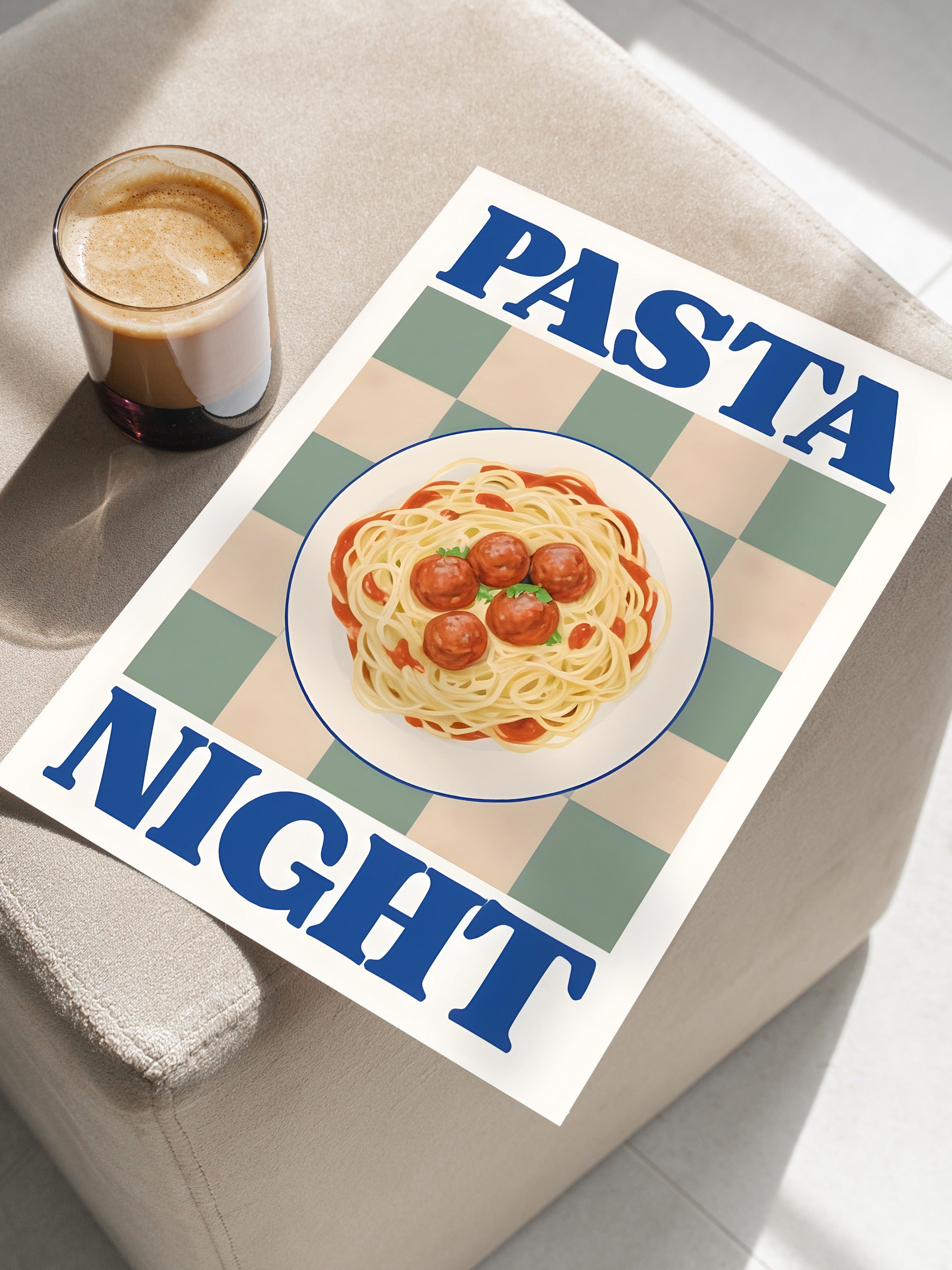 Çerçevesiz Poster, Pasta Night, Comfort Serisi Mutfak Duvar Posteri, NO:109091