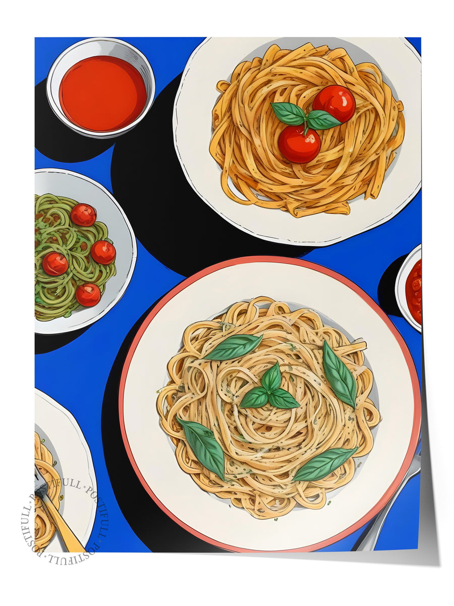 Çerçevesiz Poster, Pastas, Comfort Serisi Mutfak Duvar Posteri, NO:109101