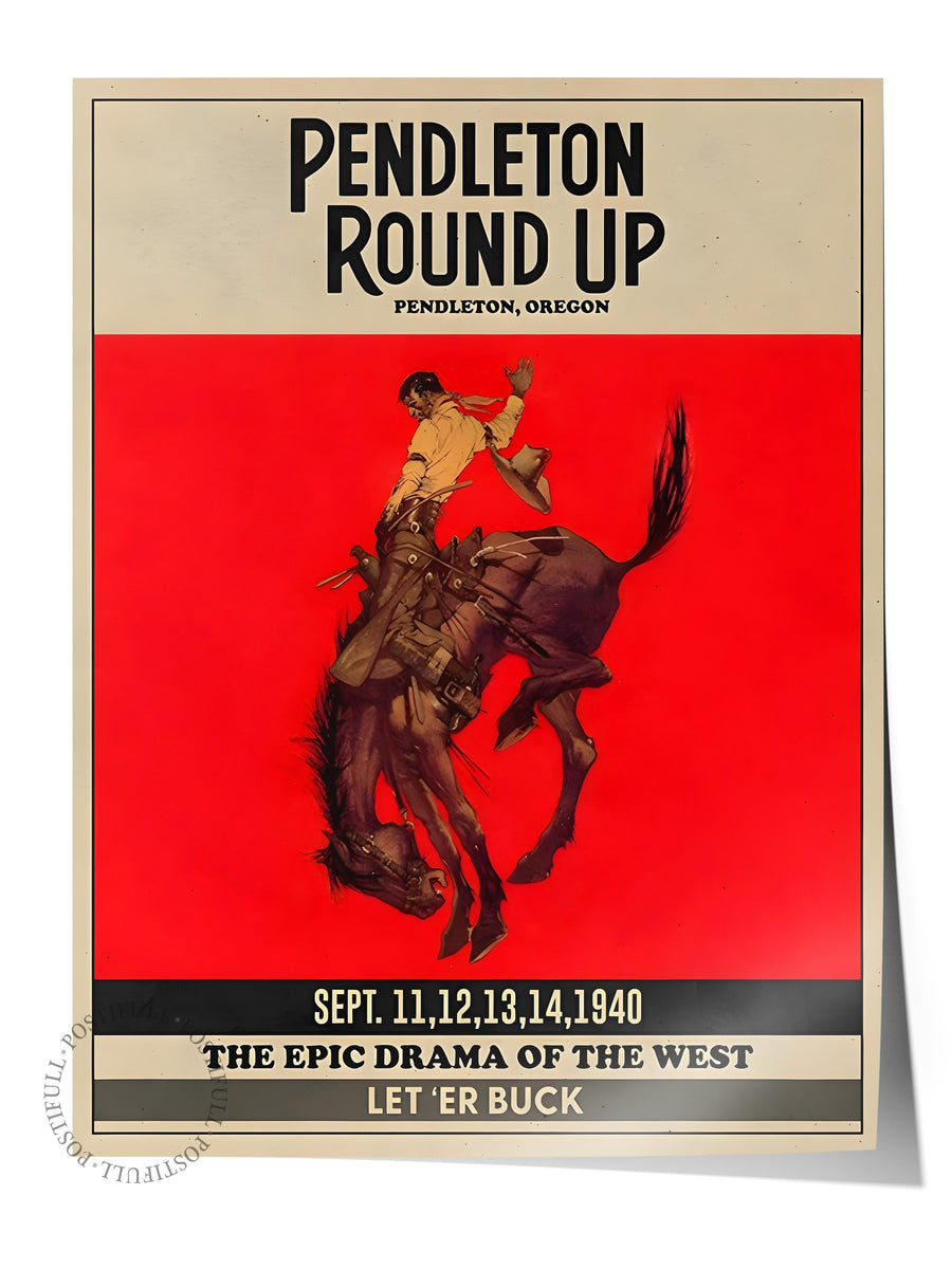 Çerçevesiz Poster, Pendleton Round Up Rodeo, Comfort Serisi Duvar Posteri, NO:108960