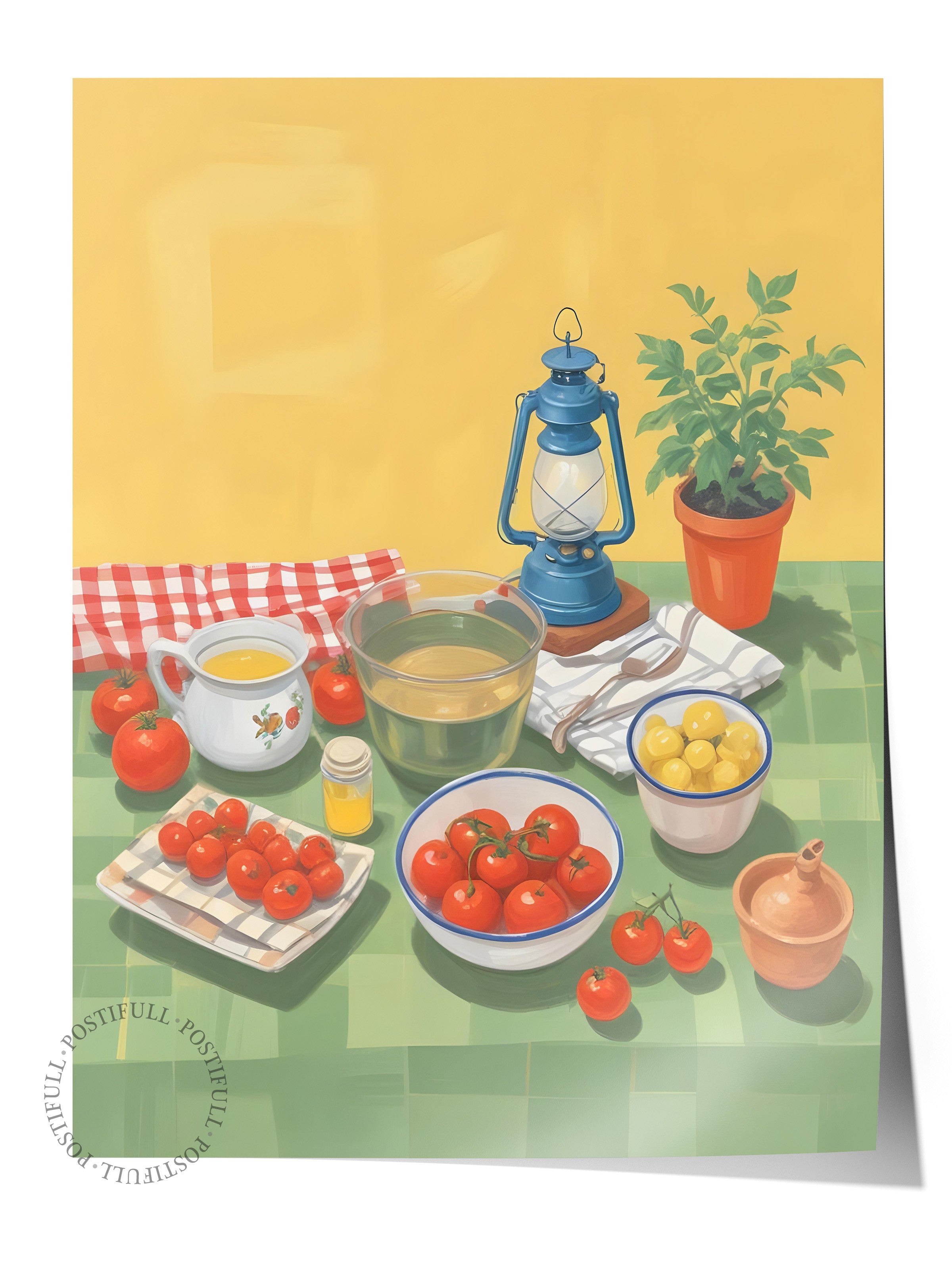 Çerçevesiz Poster, Picnic, Comfort Serisi Mutfak Duvar Posteri, NO:109139