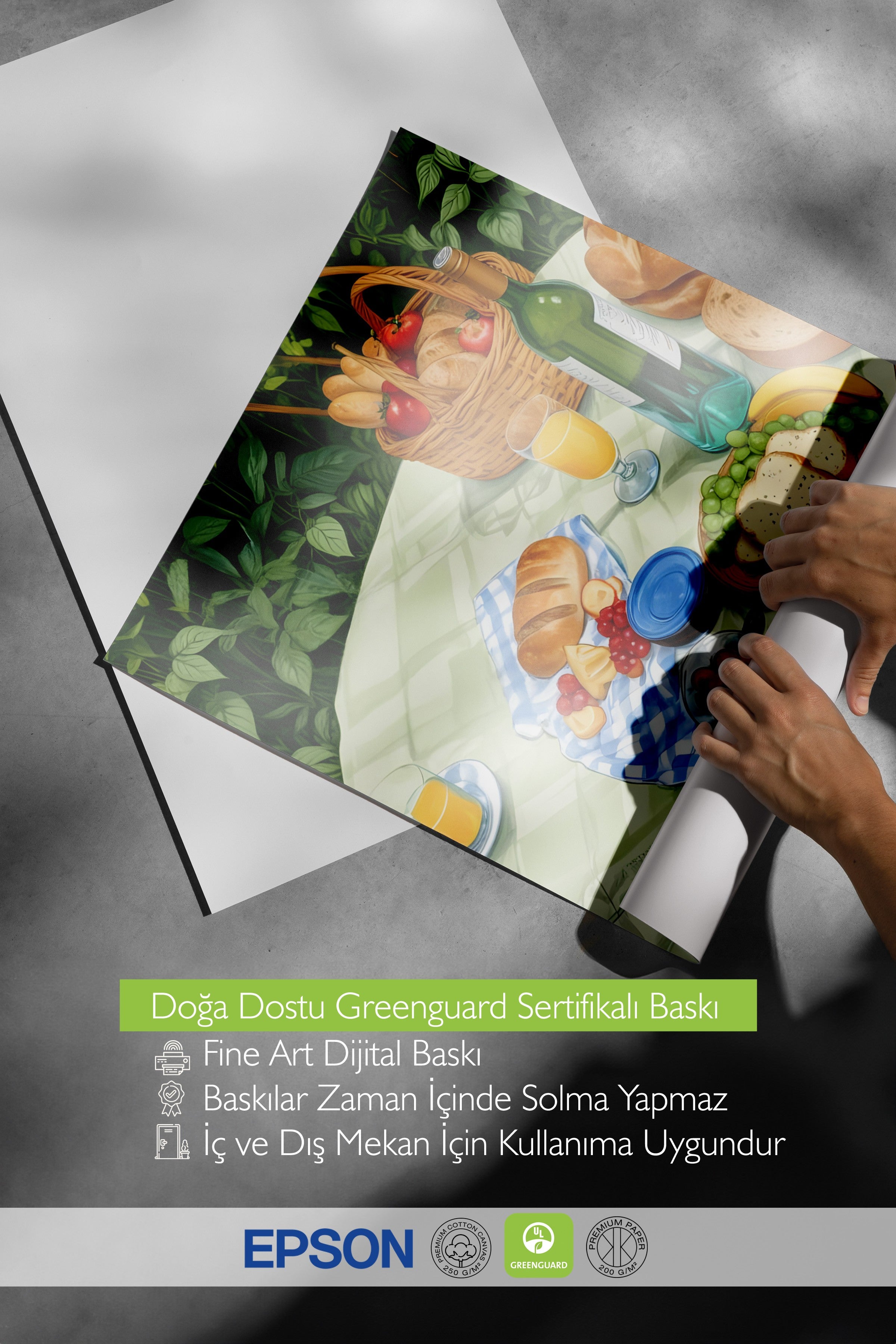 Çerçevesiz Poster, Picnic Time, Comfort Serisi Mutfak Duvar Posteri, NO:109106