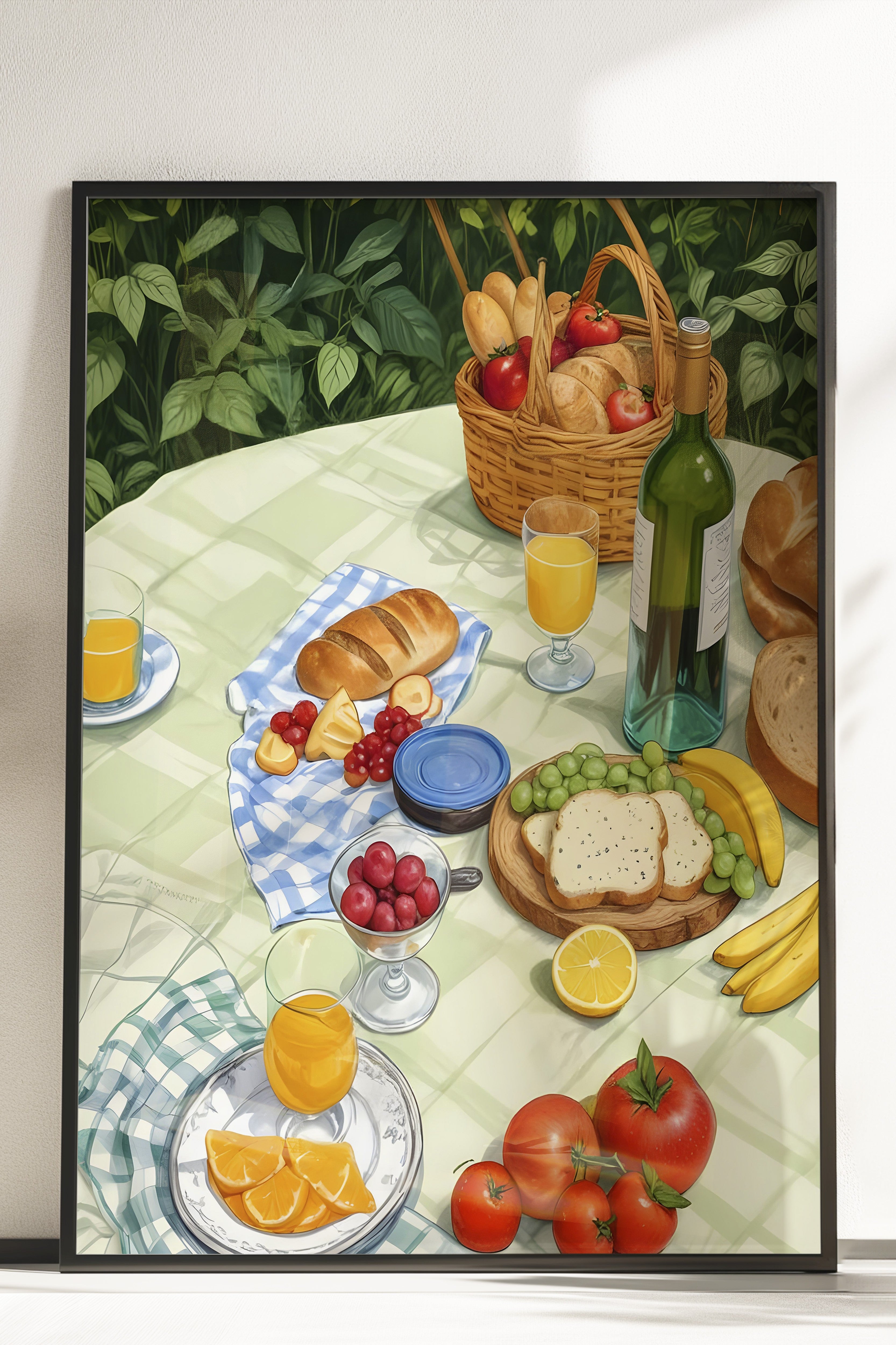 Çerçevesiz Poster, Picnic Time, Comfort Serisi Mutfak Duvar Posteri, NO:109106