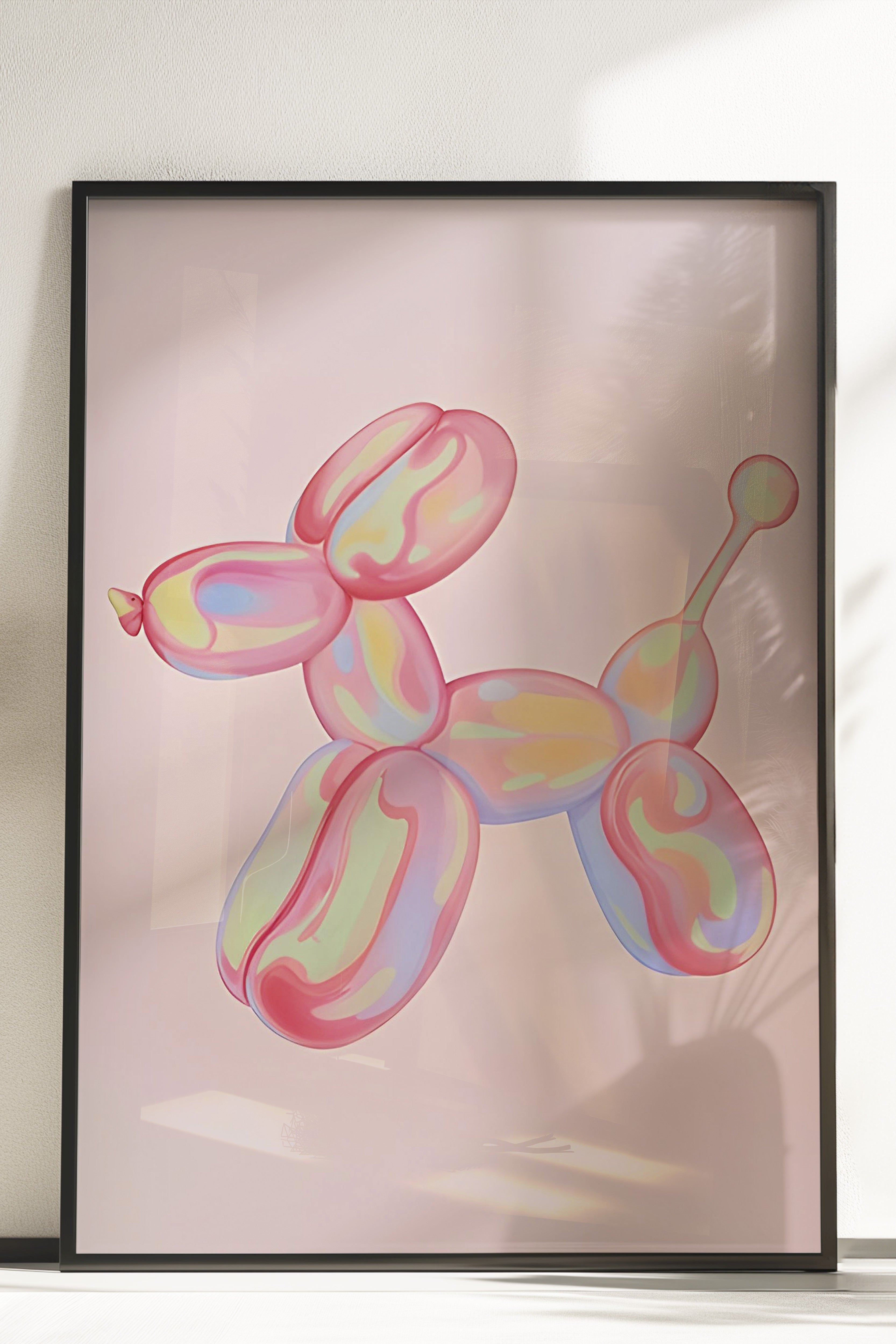 Çerçevesiz Poster, Pink balloon dog, Comfort Serisi Duvar Posteri, NO:108945